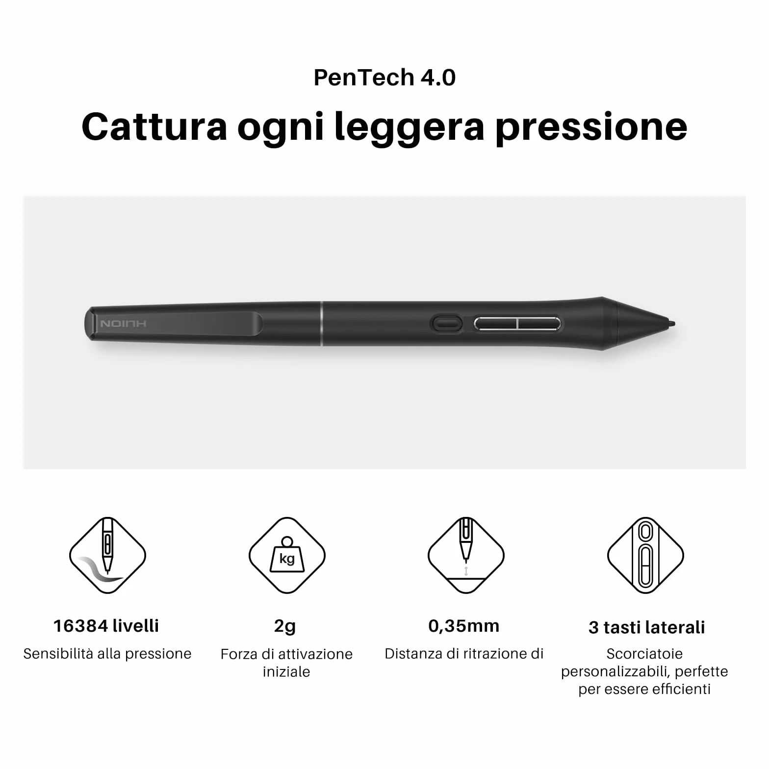 HUION Kamvas 13 Gen 3 Tavoletta Grafica con Schermo, Monitor da Disegno in Vetro Canvas da 13,3",Vopertura sRGB del 99%, PenTech 4.0, Pressione Penna 16384, Doppi Quadranti,Supporto Regolabile, Nero