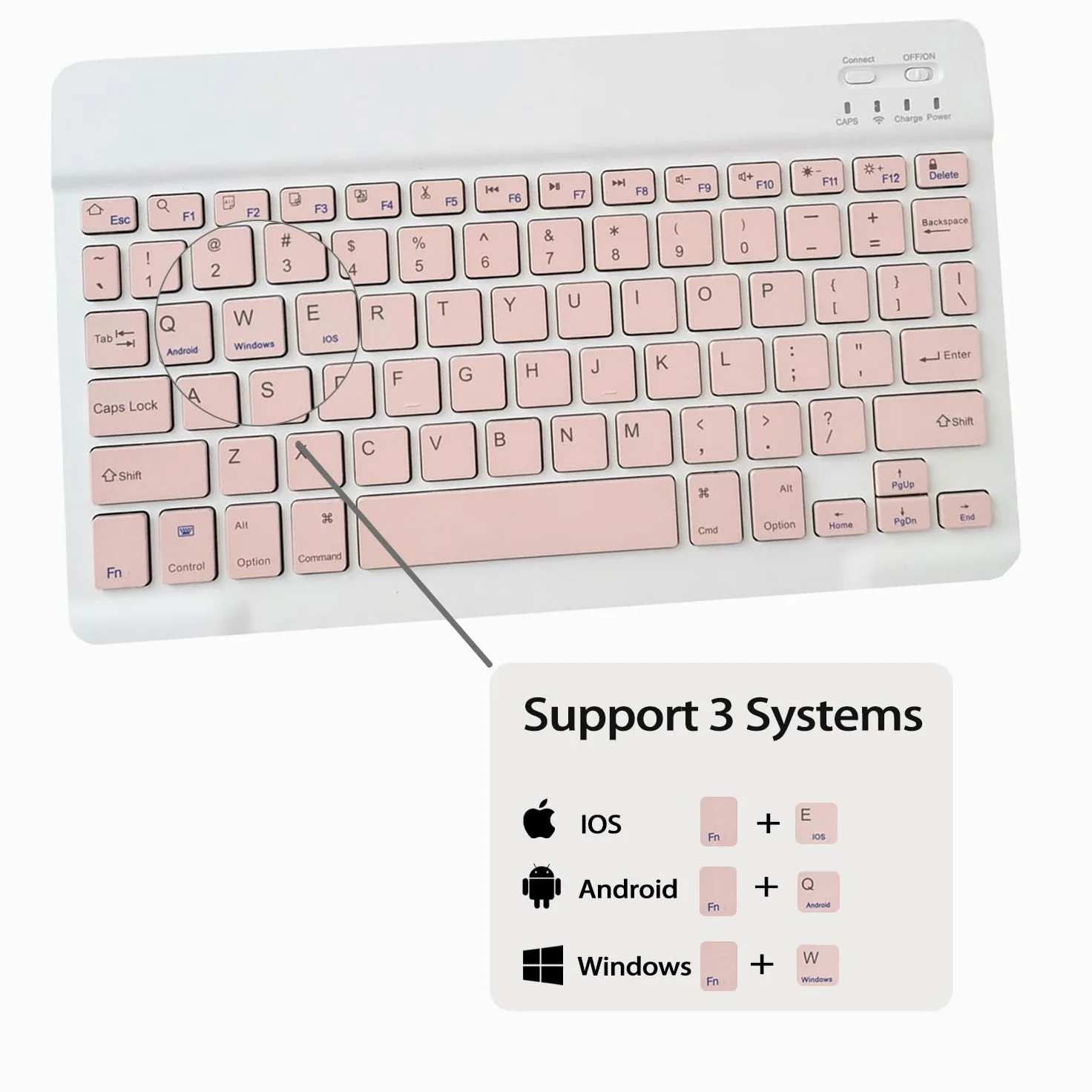 Custodia Tastiera per Tablet Lenovo Tab M10 Plus da 10,3 pollici FHD (TB-X606F/TB-X606X) / K10 (TB-X6C6), Cover Intelligente con Tastiera Bluetooth Wireless Rimovibile Magnetica QWERTY, rosa