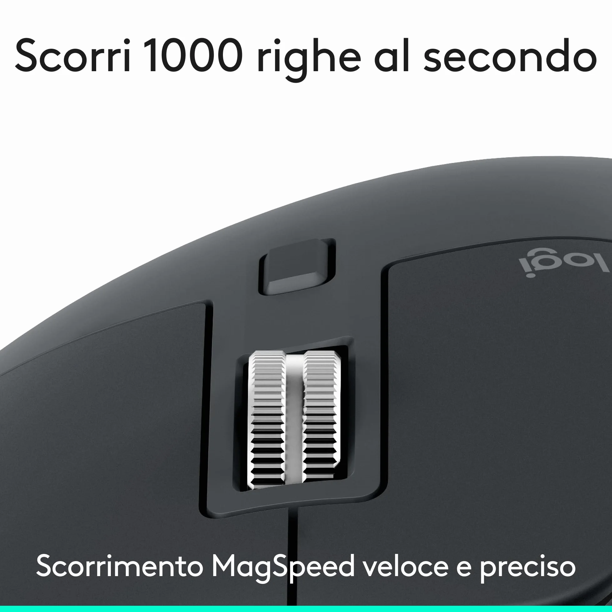 Logitech MX Master 3S - Mouse wireless ad alte prestazioni con scorrimento ultraveloce, Ergo, 8000 DPI, tracciamento su vetro, clic discreti, Bluetooth, Windows, Linux, Chrome - Graphite