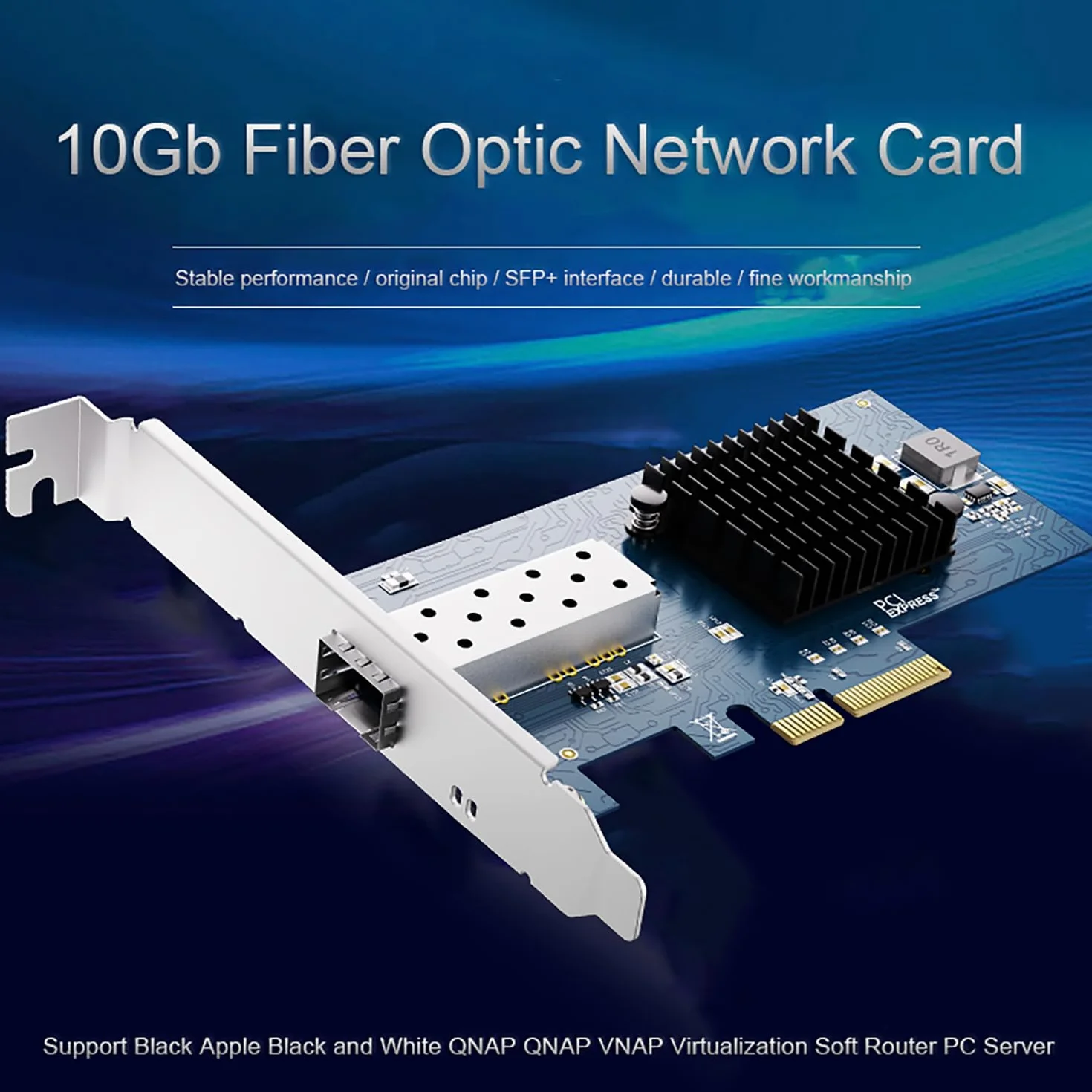 Scheda di rete SFP+ PCI-e aperta da 10 GB, con controller Intel 82599 (X520-DA1), adattatore Ethernet da 10 Gbps, scheda NIC 10Gbe 10G, supporto Windows/Windows Server/VMware