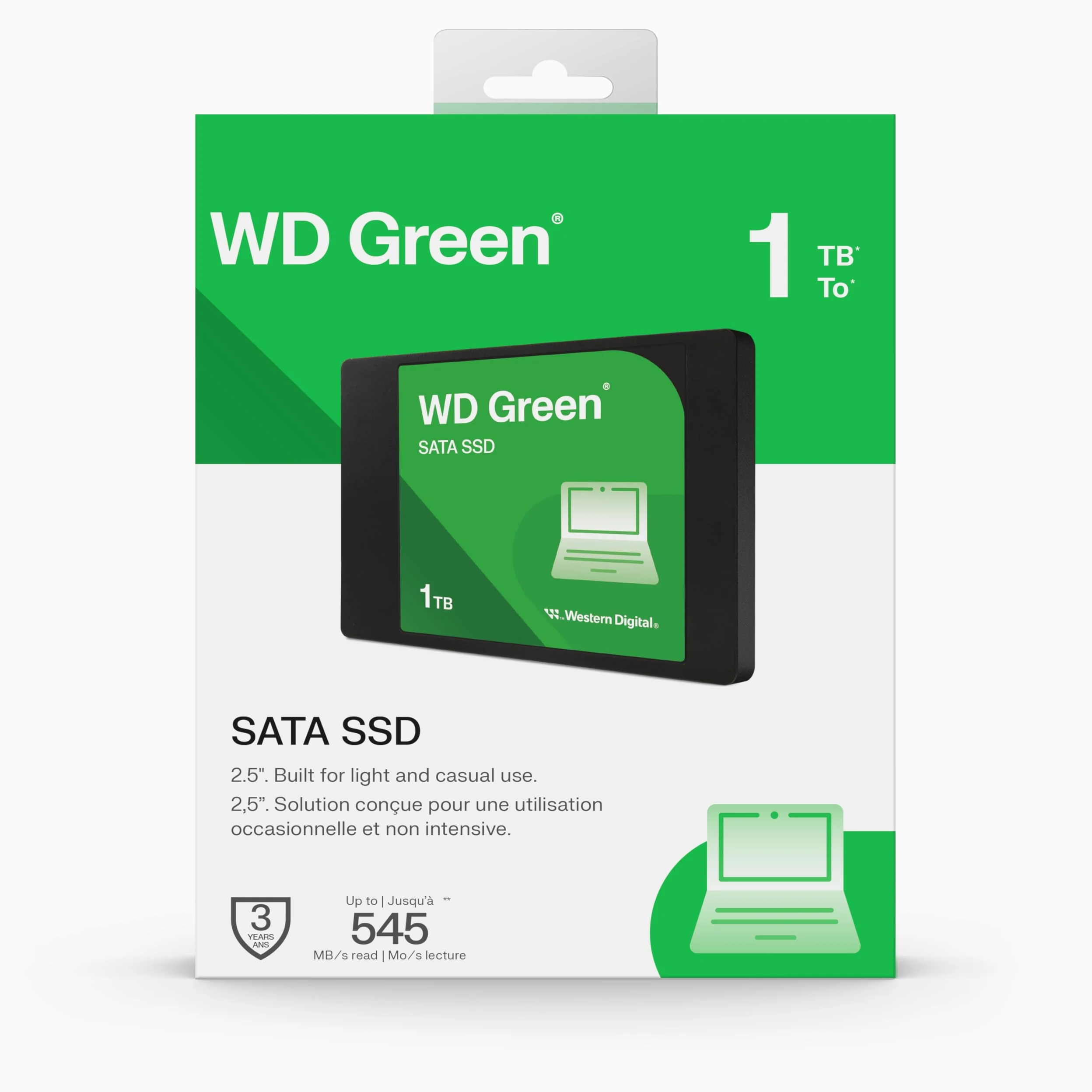 WD Green - SSD - 1 TB - cased - intern - 2.5" (6.4 cm) - SATA 6Gb/s (WDS100T5G0A-00CPT0)