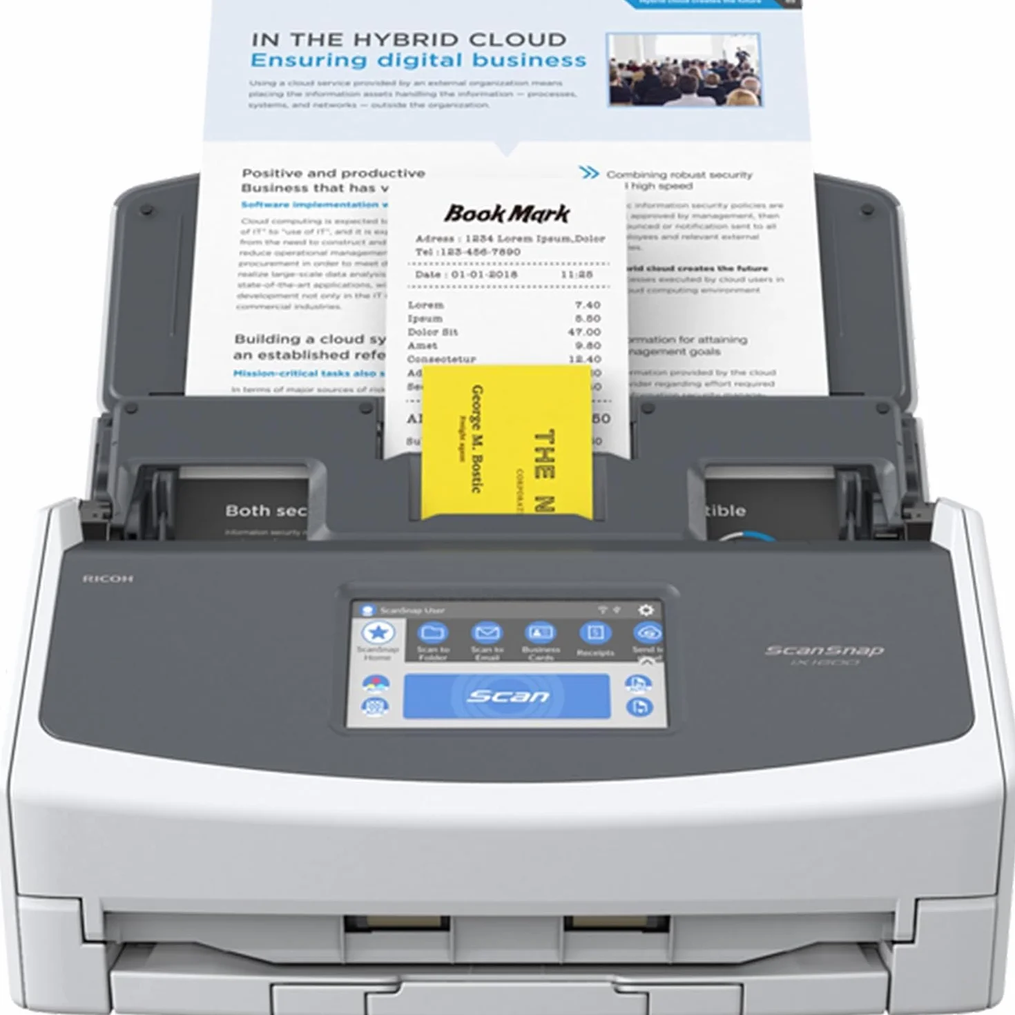 ScanSnap iX1600 Bianca Scanner documenti A4 ADF Duplex Touchscreen Wi-Fi USB3.2