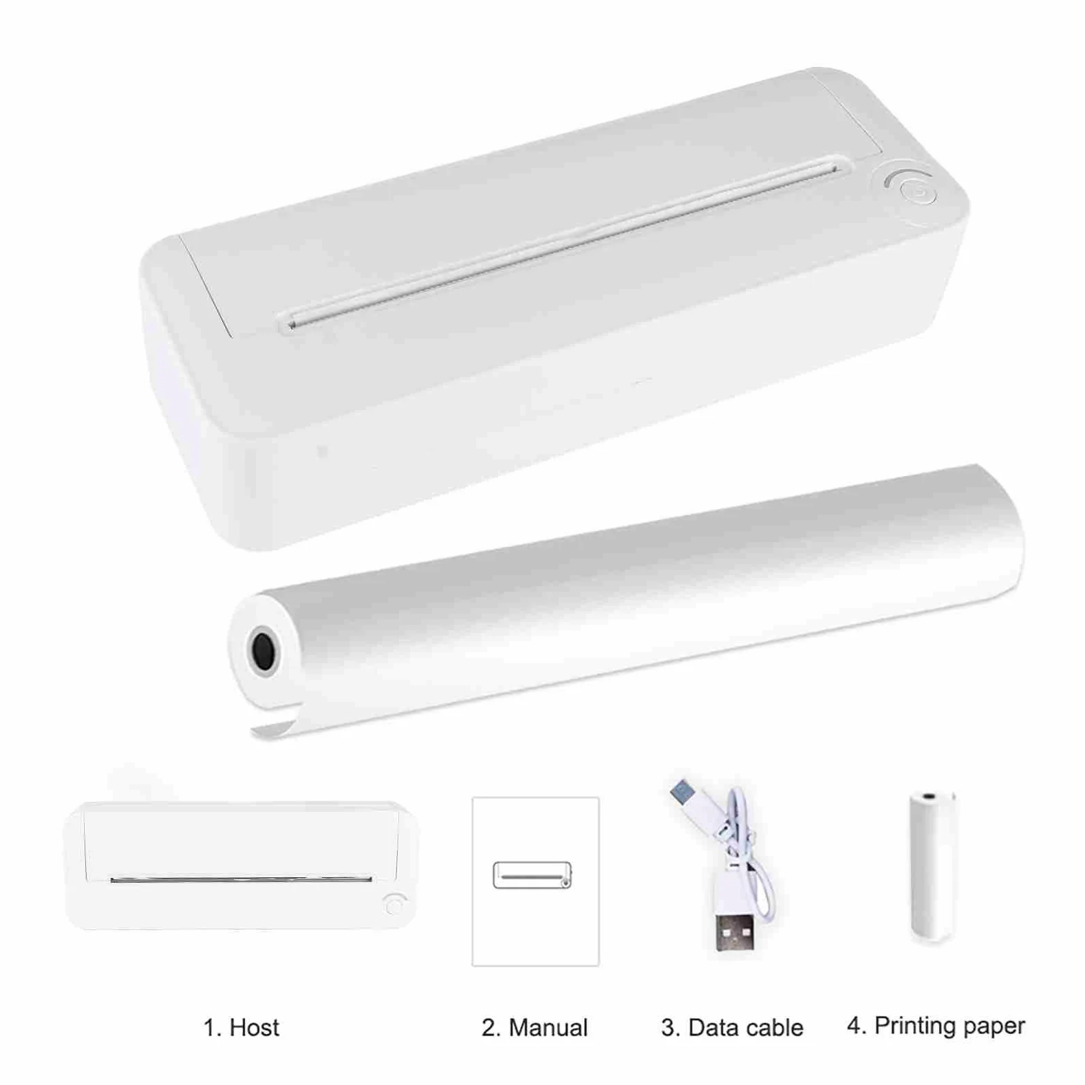 HUIOP Stampante Portatile,Stampante Portatile per Carta A4 Stampa Termica Wireless BT Connect Compatibile con iOS e Android Supporto per Stampante Fotografica Mobile Larghezza 210 mm per Viaggi