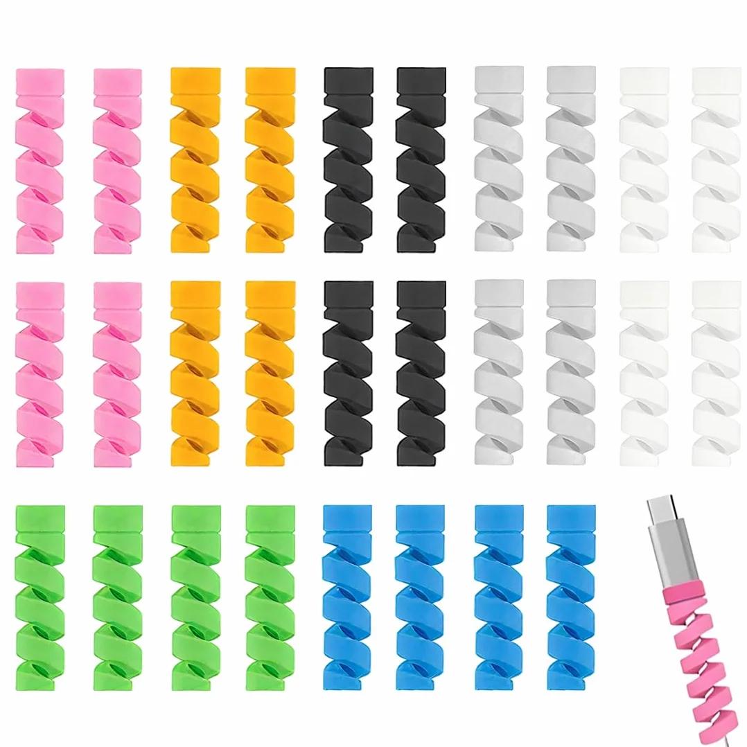 28 Pezzi Protezione Cavo Copri Caricatore Per Caricatore Tipo-C Caricamento Rapido Tutti I Telefoni Cavo Caricatore Cavo Mouse Cavo Usb (7 Colori)