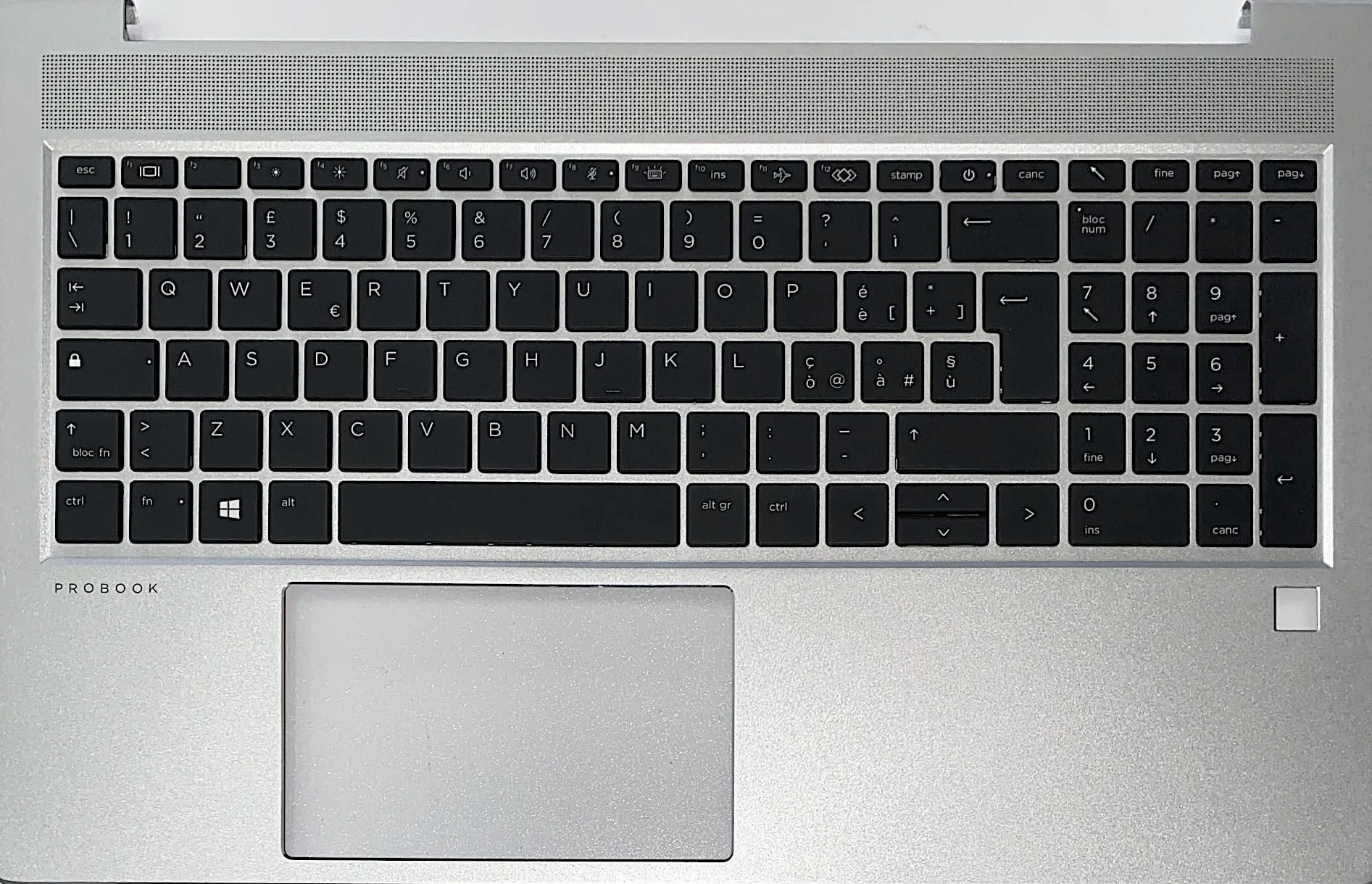 INFOELETTRONICA LO STORE DELLA CONVENIENZA E QUALITA' Tastiera Italiana TOPCASE per HP ProBook 450 G8 RETROILLUMINATA Silver