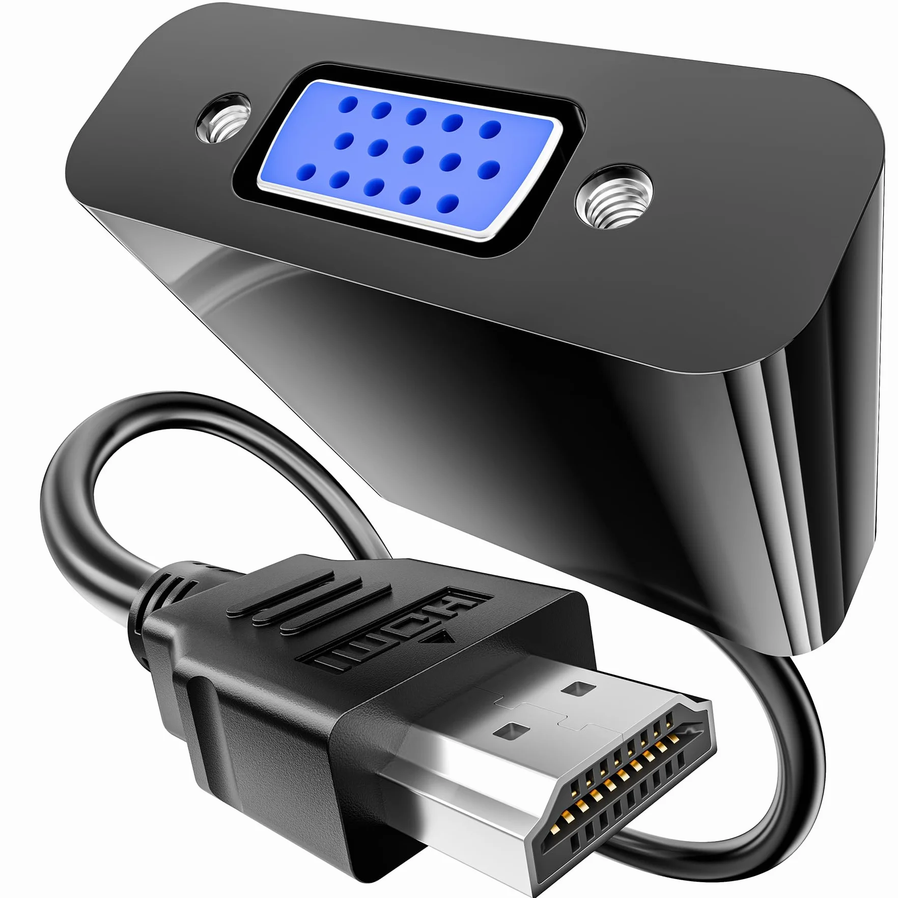 BHHB Adattatore HDMI to VGA (da maschio a femmina) Convertitore HDMI a VGA Cavo per Computer, Desktop, Laptop, PC, Monitor proiettore, HDTV, Chromebook, Raspberry Pi, Roku, Xbox