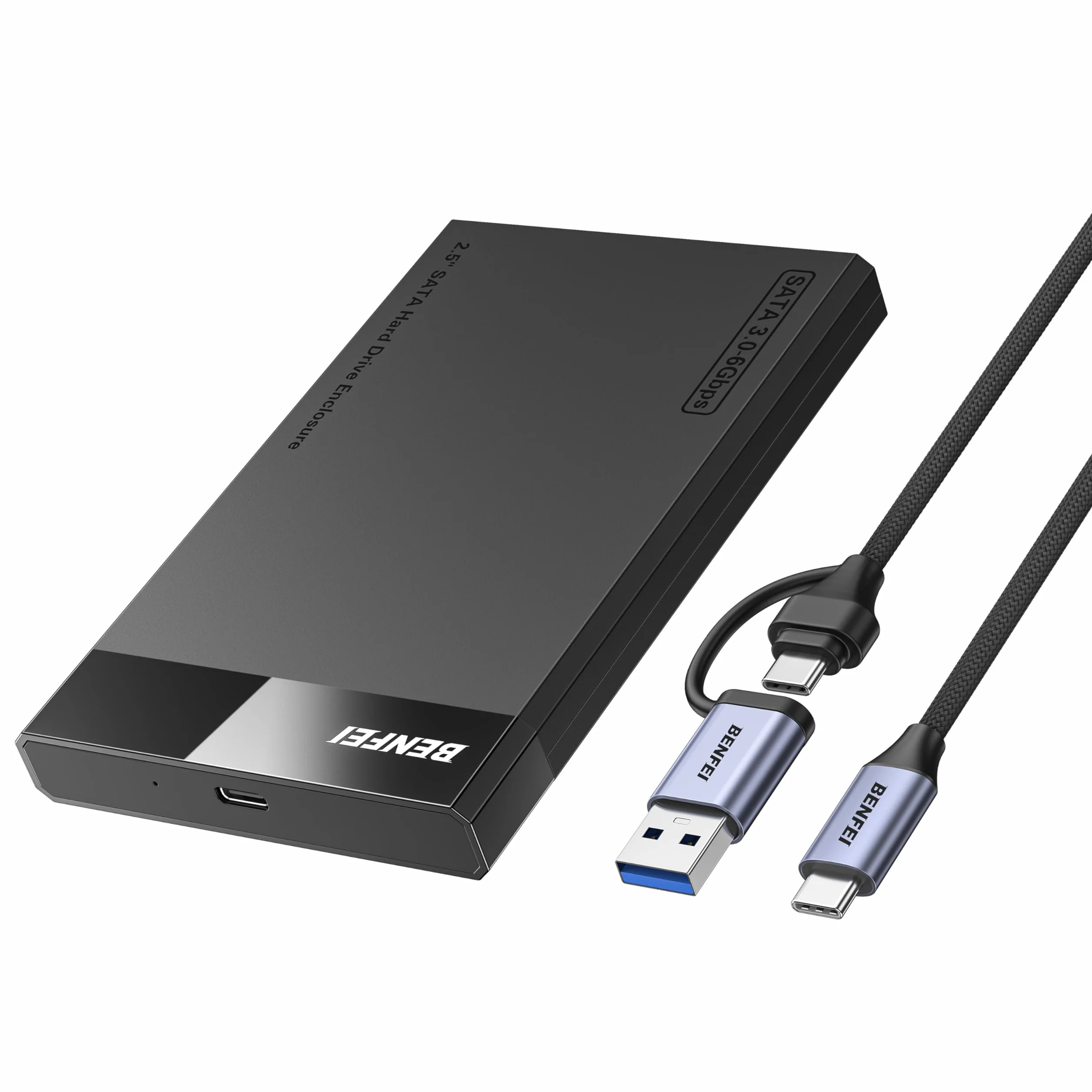 BENFEI Custodia per disco rigido esterno da 2,5 pollici da SATA a USB senza attrezzi (6Gbps, ottimizzata per SSD, supporto UASP SATA III)