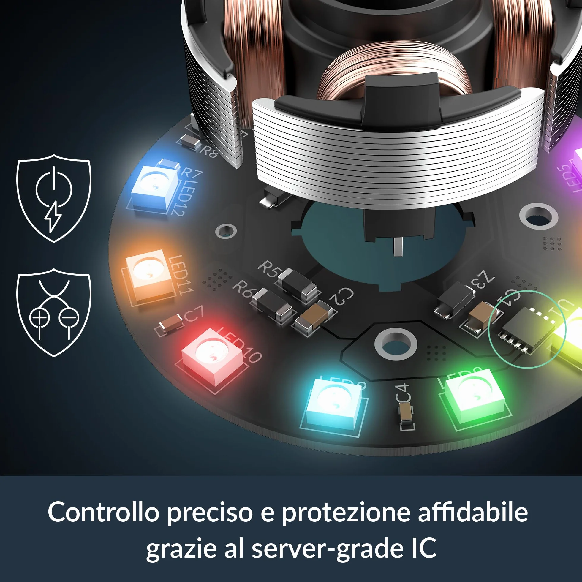 ARCTIC P12 Pro A-RGB (White) - 3 Pezzi - Ventola Potente Premium, Ventola PWM 120 mm con Sdoppiatore per Cavi Y, 600-3000 rpm, 0 rpm <5% PWM, RGB digitale 5V, Cuscinetto Idrodinamico, a 4 Pin