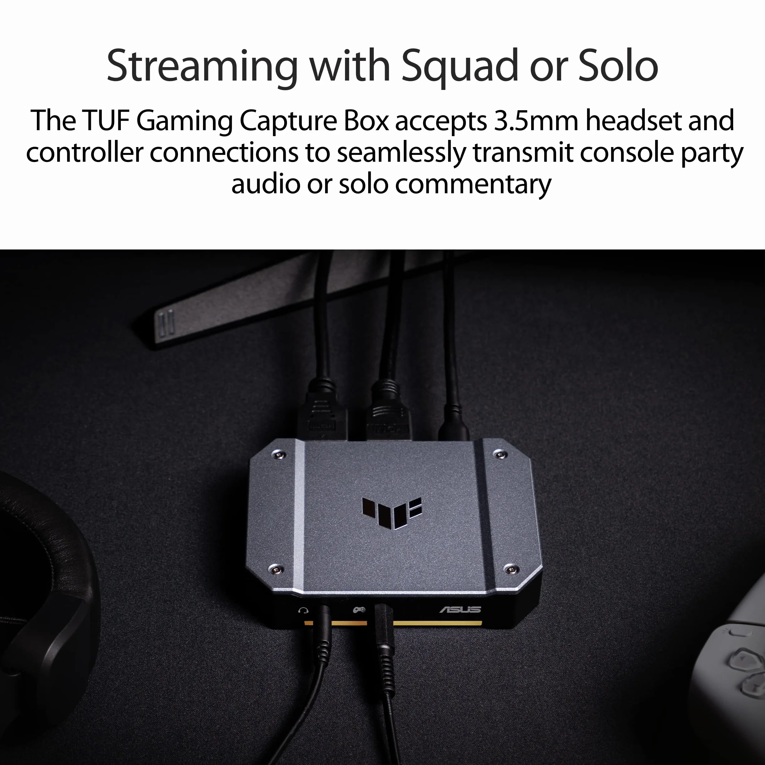 ASUS TUF Gaming Capture Box CU4K30, Streaming: 4K 30fps|2K 60fps|FullHD 60fps, Passthrought: 4K 60Hz|2K 144Hz|FullHD 240Hz, USB 3.2 Gen 1x1 Type-C, HDMI 2.0, Jack 3.5mm, Compatibile con OBS, Nero