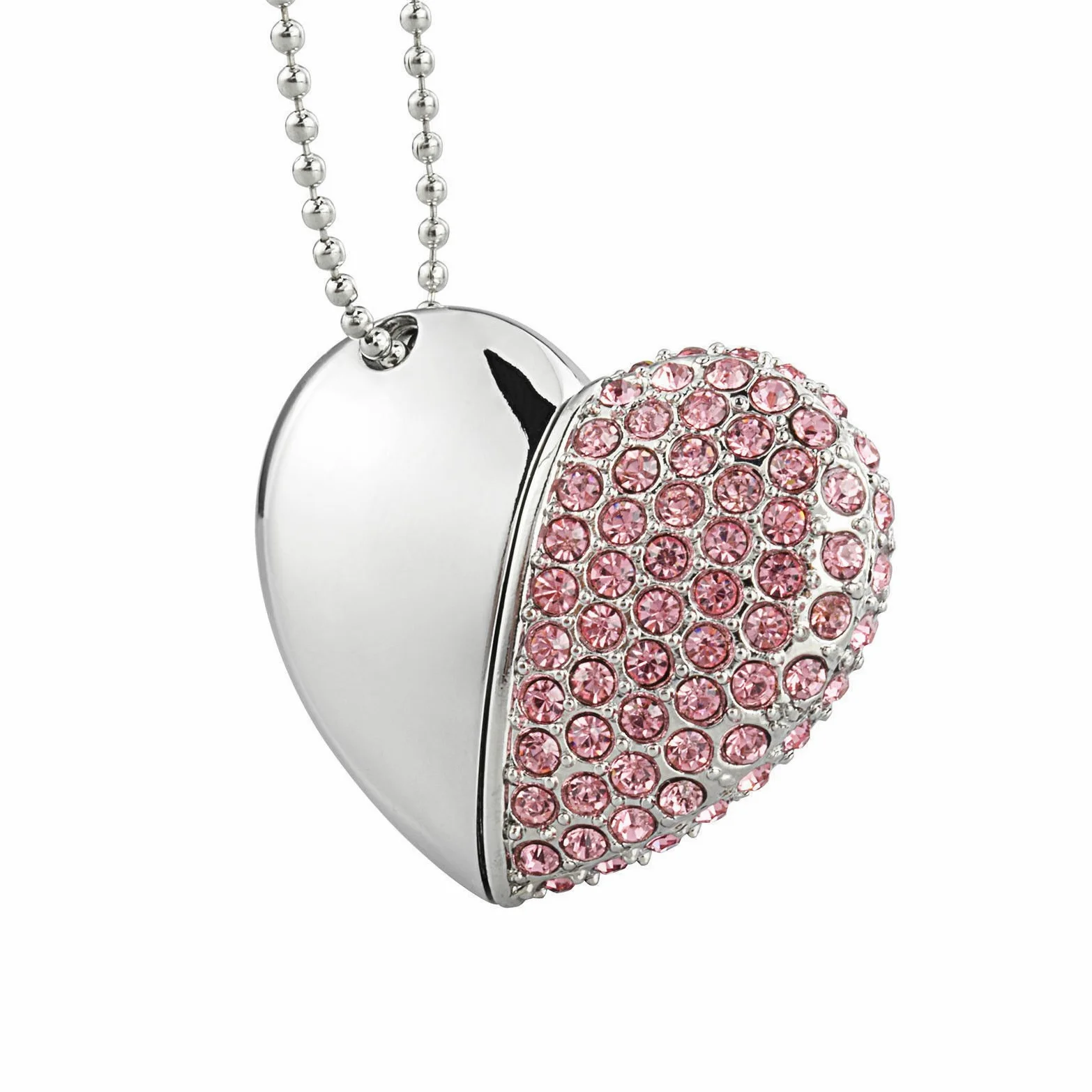 A Plus 10 Pezzi 8GB Chiavetta Memoria USB 2.0 Pen Drive Metal Heart Rosa