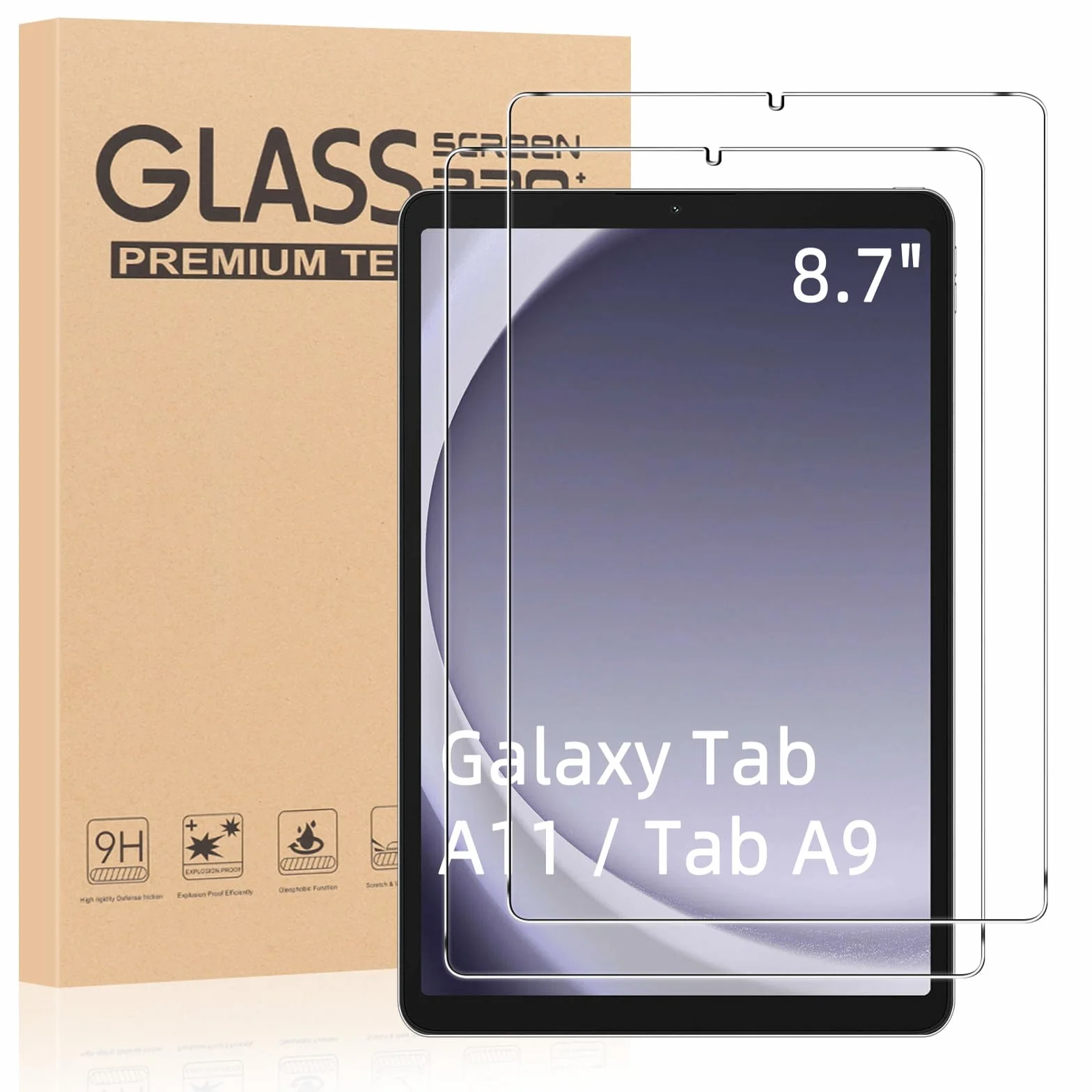Pellicola Protettiva Vetro Temperato per Samsung Galaxy Tab A11 Tab A9 8,7 Pollici 9H Durezza HD Trasparente