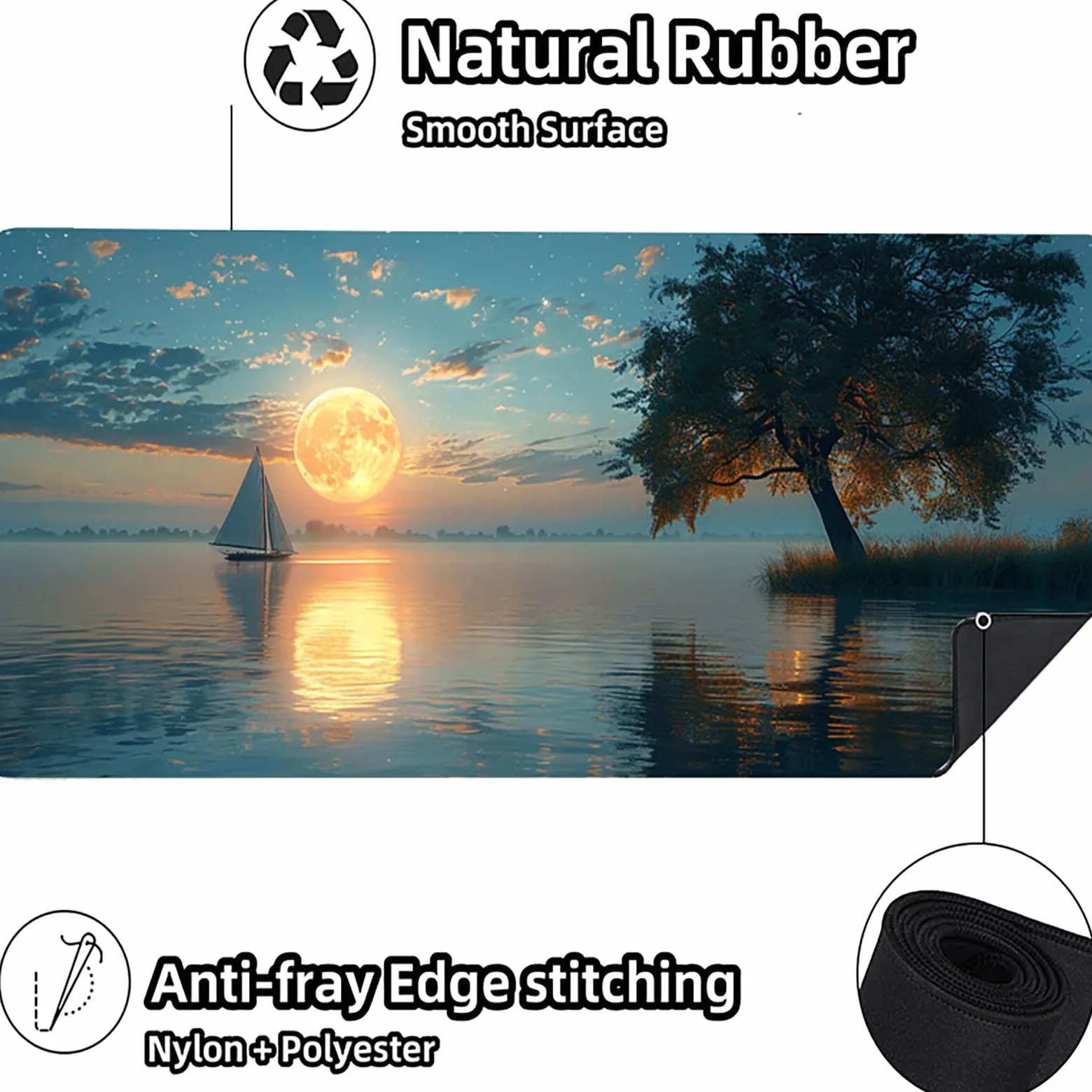 Tappetino Mouse XXL 1500 x 800 mm, Tappetino Mouse Luna, Gaming Mousepad Migliorare la Velocità e la Precisione, Mouse Pad con Base in Gomma Antiscivolo, Ufficio Accessori Gaming, Grigio C-1184