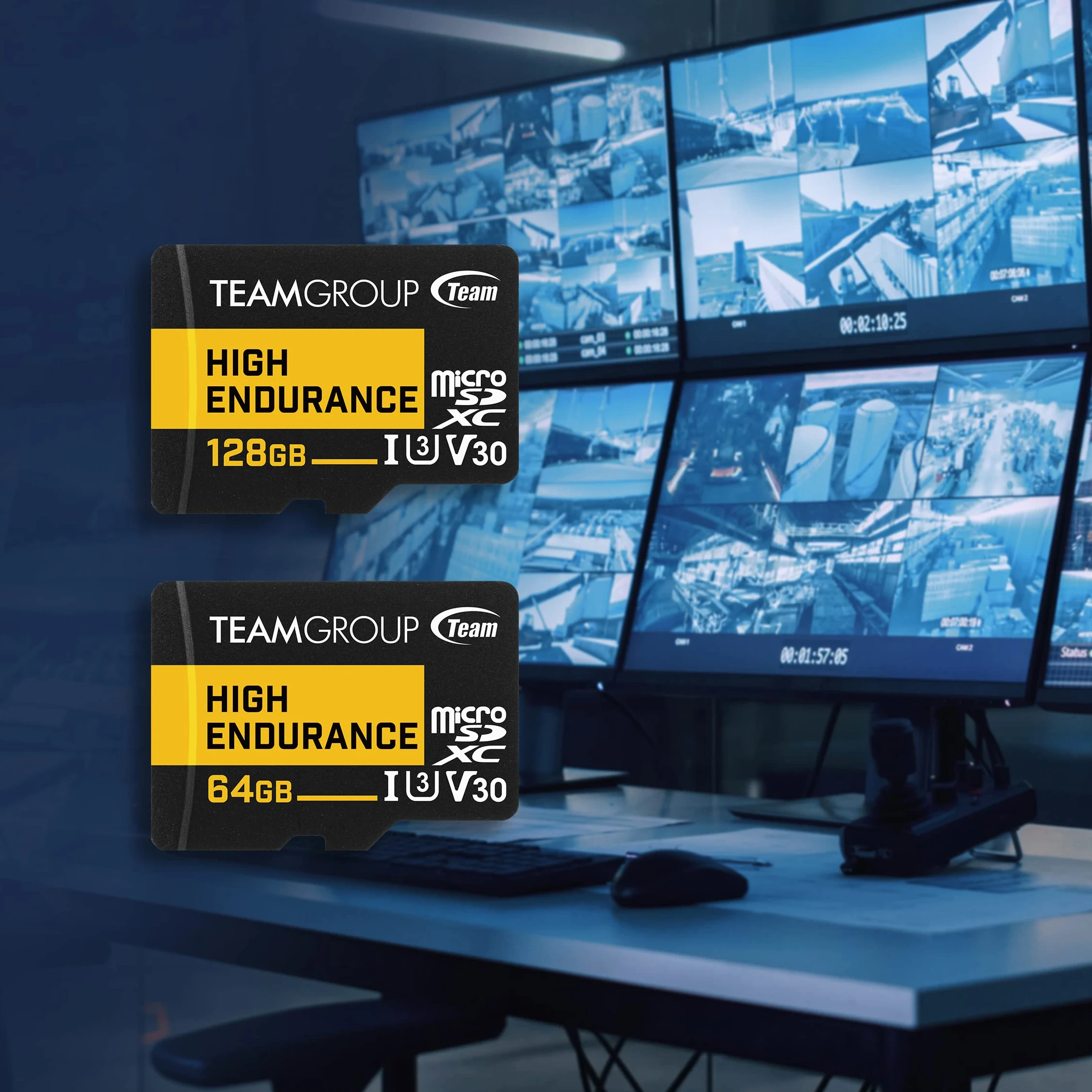 TEAMGROUP High Endurance 128 GB 2 Pack Micro SDXC UHS-I U3 V30 100MB/s Progettato per il monitoraggio stabile durevole lunga durata scheda di memoria flash telecamera di sicurezza 4K e registrazione