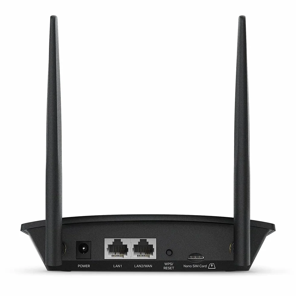 TP-Link TL-MR110 Cat4 Router 4G LTE Wireless N300Mbps, Router WiFi con Sim, Due Antenne LTE Rimovibili, Porta LAN/WAN, Modem 4G Sim, Senza Configurazione, Collega Fino a 32 Dispositivi, Plug&Play