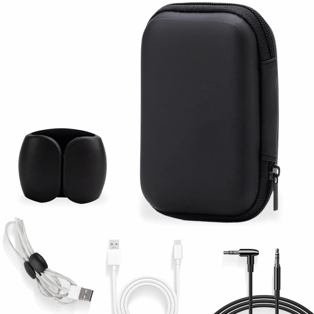 1 Custodia hard disk esterno e 1 fascetta per cavi, Custodia rigida custodie, Protegge il disco rigido, custodia protettiva antiurto per accessori elettronici, Borsa Antiurto Rigida Cover Case