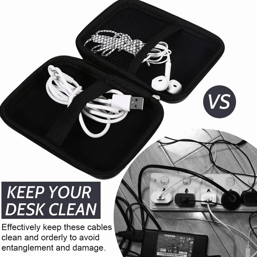 Custodia hard disk esterno, Custodia rigida custodie, Materiale EVA-Protegge il disco rigido, Memoria Esterna Portatile Disco Esterno Protettiva Borsa Antiurto Rigida Cover Case, Nero