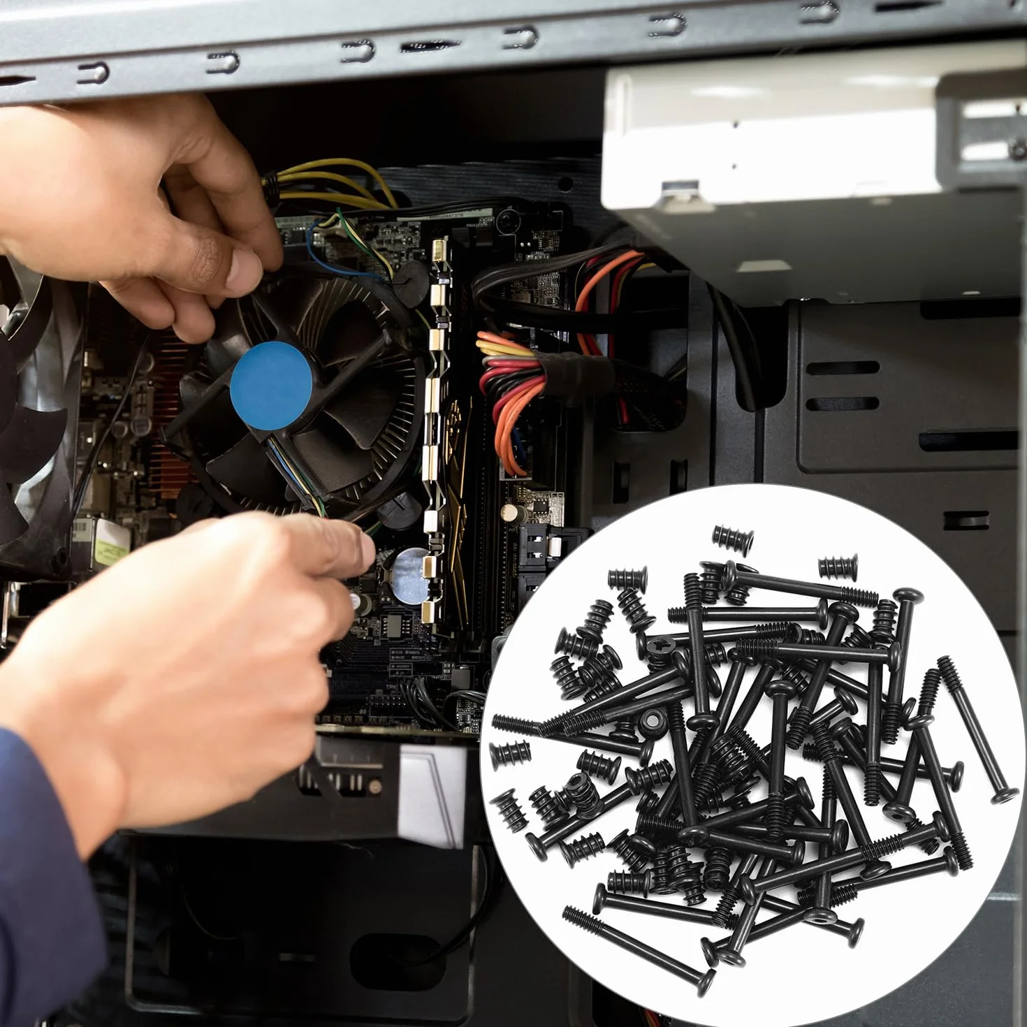 QWORK® 80 Pezzi viti per case computer, PC viti, per il montaggio delle ventole del case PC