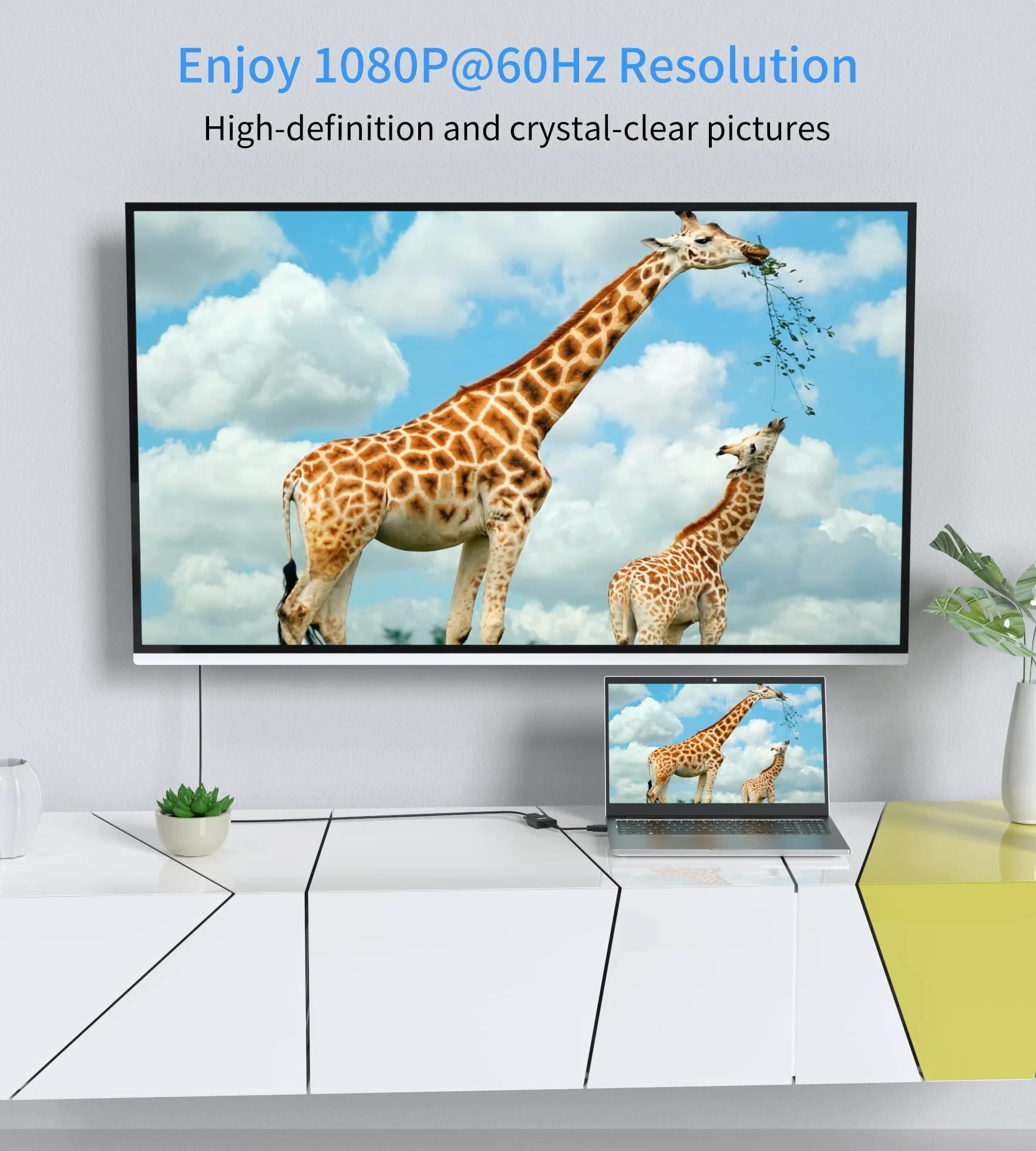 Adattatore HDMI a VGA, adattatore HDMI maschio a VGA femmina 1080P@60Hz, compatibile per computer, desktop, laptop, PC, monitor, proiettore, HDTV, Chromebook