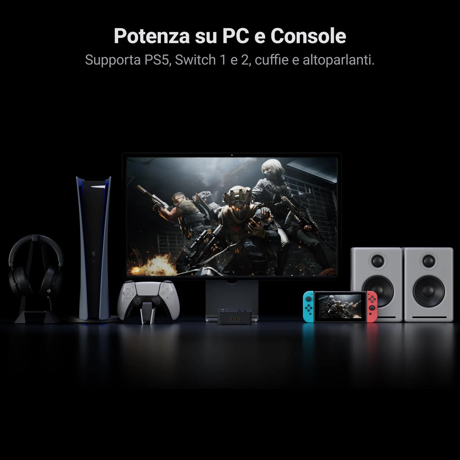 Fosi Audio C3 Scheda Audio USB PC, Gaming DAC con Audio Surround 7.1, Scheda Audio Esterna con XMOS XU316 e CS43131, Microfono Noise Cancelling per FPS, PS5, Switch, Laptop, Mac, Nero