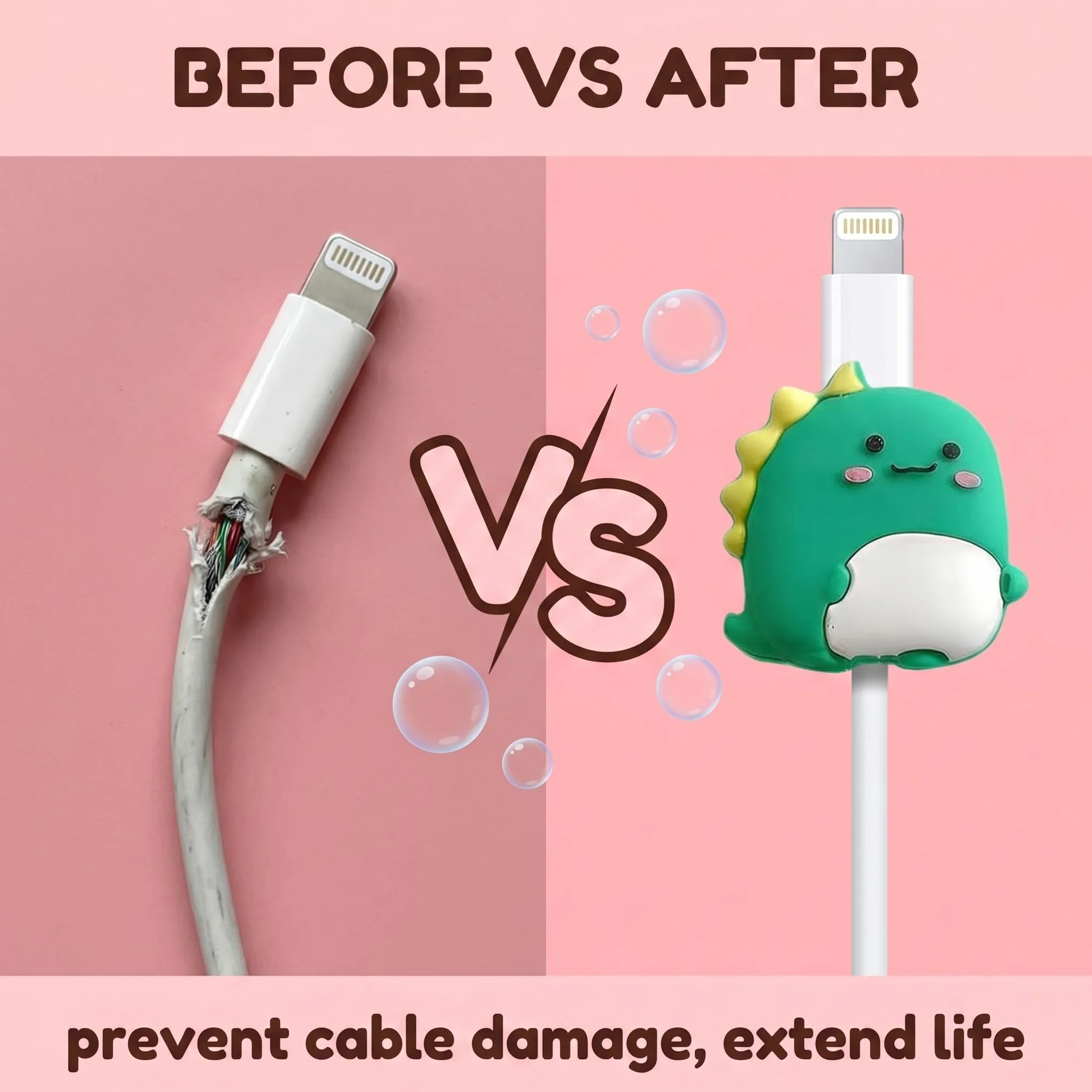 10 Pezzi Protezione Cavo Caricabatterie, Copri Cavo USB in Silicone a Forma di Cartone Animato (Avocado, Hamburger, Patatine), Proteggi Cavo Anti-Rottura Universale per Smartphone e Tablet