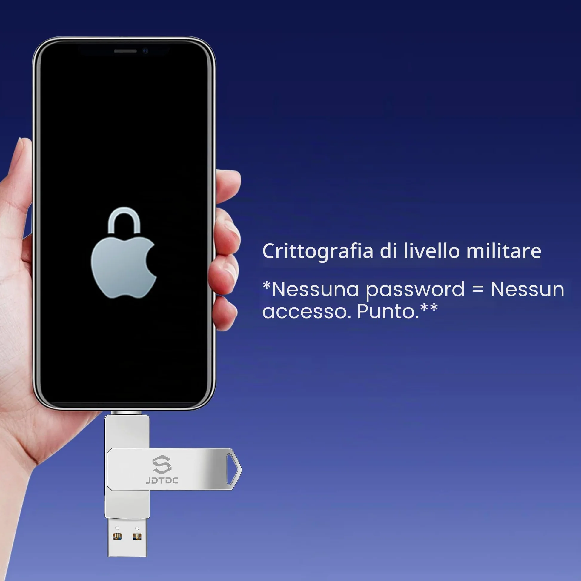 Chiavetta USB da 128 GB per iPhone, certificata Apple MFi, nessun archivio falso, fulmine autentico, backup criptato foto stick per iPhone e iPad