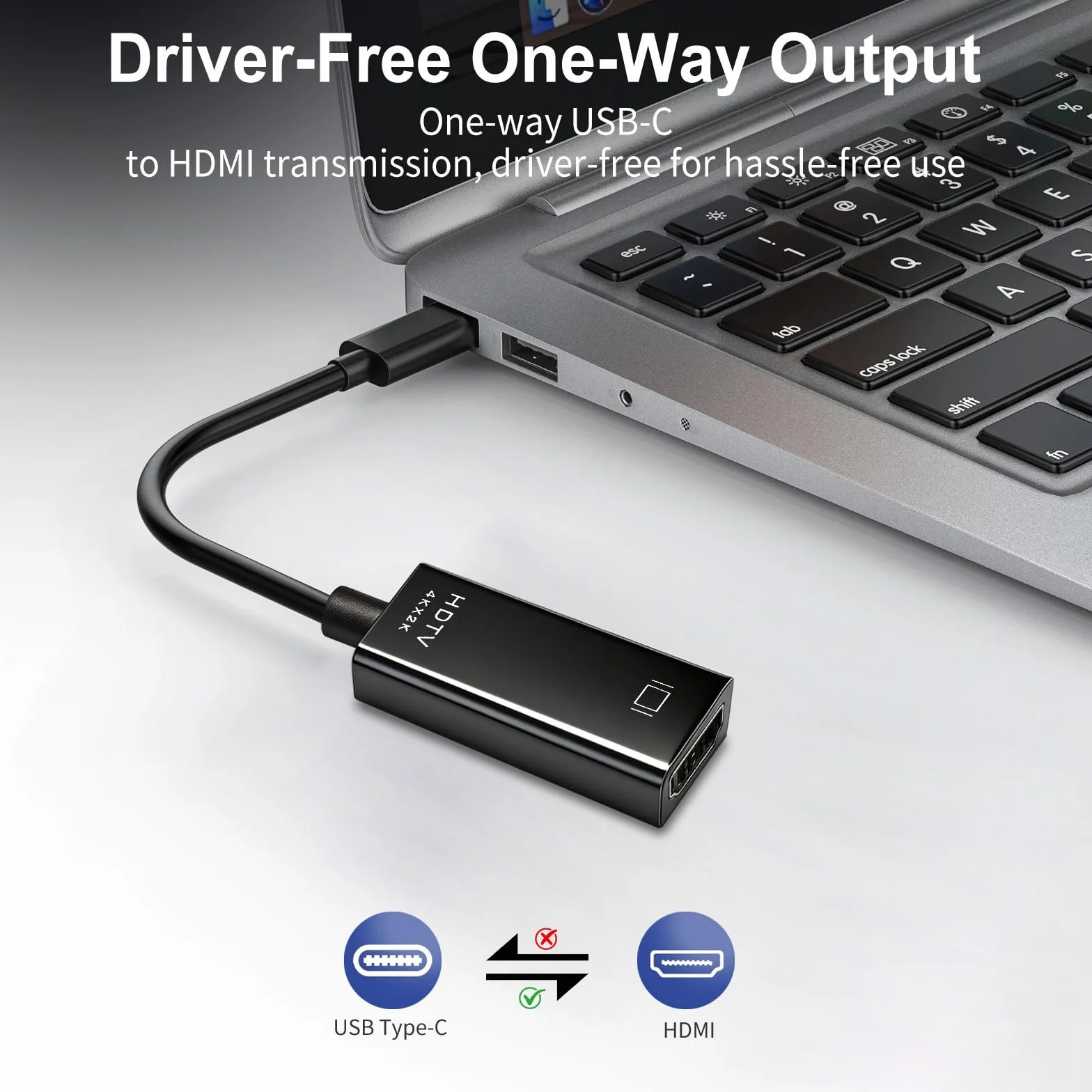 Adattatore USB C HDMI, 4K@30Hz Type c to HDMI, Compatibile con Desktop, Smartphone, Laptop, Tablet, iPhone 16Pro/16Pro Max/16/15, Samsung Galaxy S/Note, Dell XPS Windows, iOS, Android