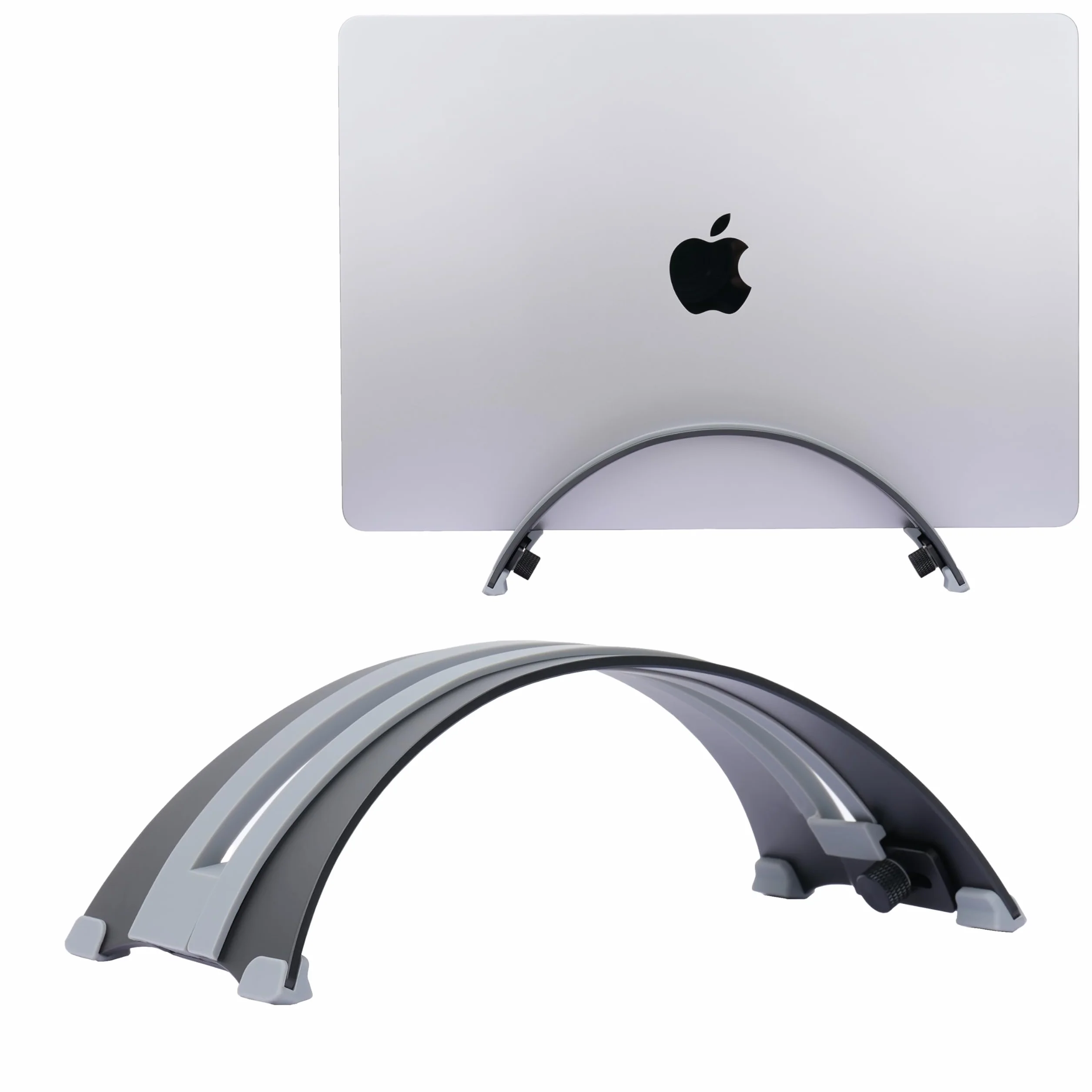 Supporto Verticale Regolabile per Laptop-Alluminio 6061, Precisione CNC, Finitura Anodizzata, Adatto a Tutti i Laptop Inclusi Quelli da 17 Pollici, Design Ventilato, Pad Antiscivolo in Silicone