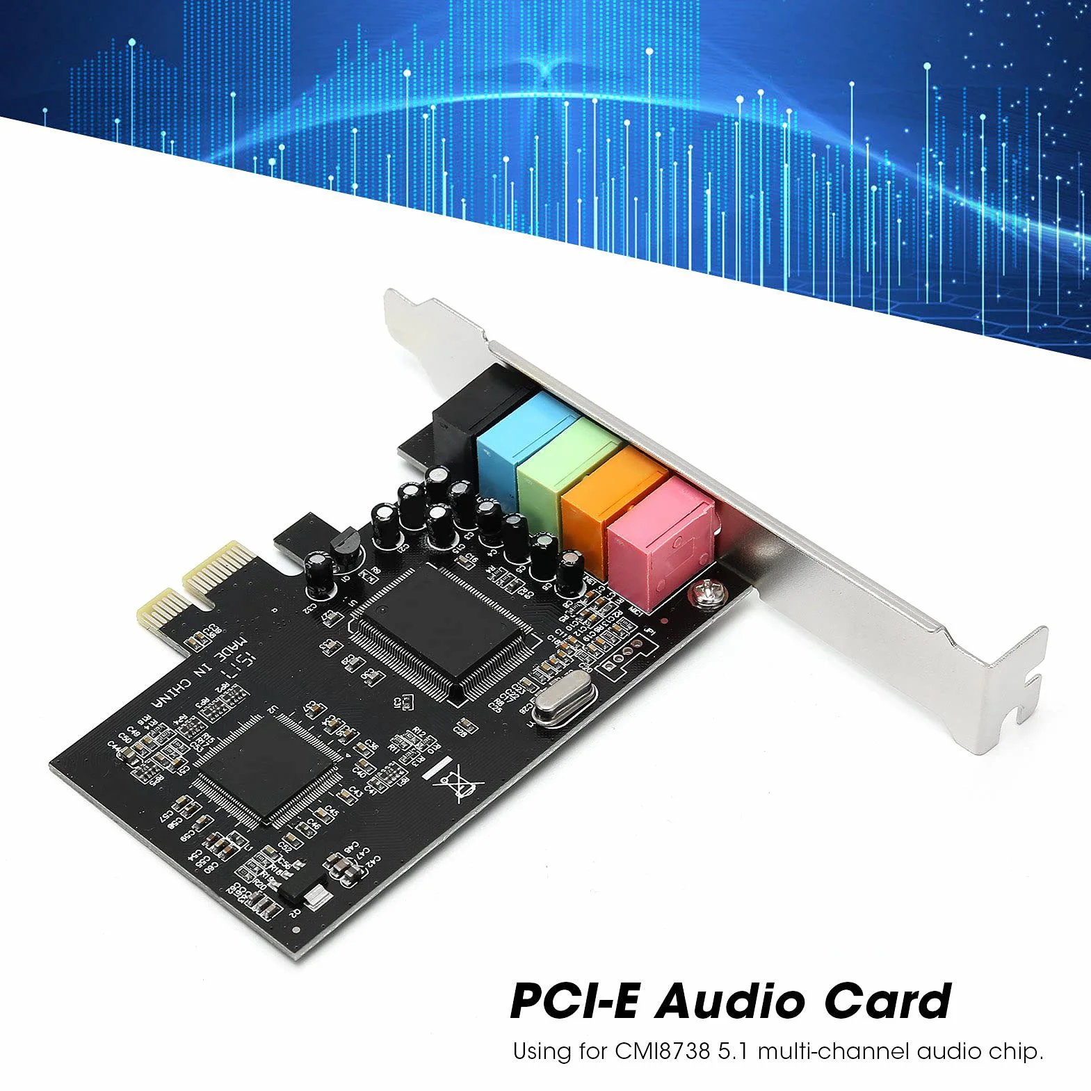 Scheda Audio Stereo PCI E 5.1, Scheda Audio da Gioco a 6 Canali, Scheda Audio Interna per 7/Vista/XP 32/64 Bit, Compatibile con Effetti Audio DirectSound 3D Ed EAX