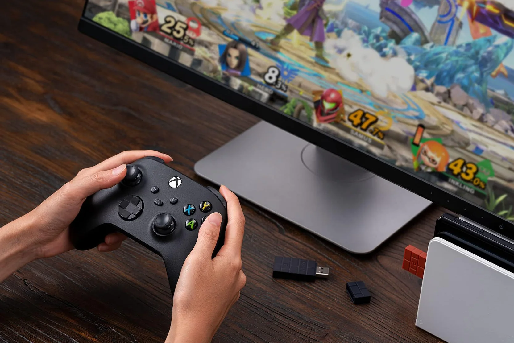 8BitDo USB Wireless Adapter 2, Adattatore Bluetooth Con Cavo OTG per Sistema Switch/2, Windows 10, PS Classic, Android, Raspberry Pi, Retrofreak per Controller Xbox Series, JoyCon, Switch Pro, PS5/4/3