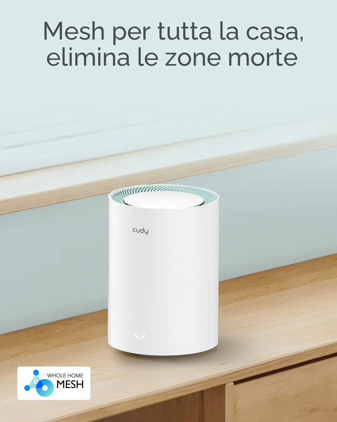 Cudy AC1200 Gigabit Sistema WiFi a Rete Completa, Dual Band, Estensore WiFi, Porte Gigabit, Antenne ad alto guadagno, VPN, Cloudflare, Connetti fino a 100 Dispositivi, M1300 1- Pacchetto