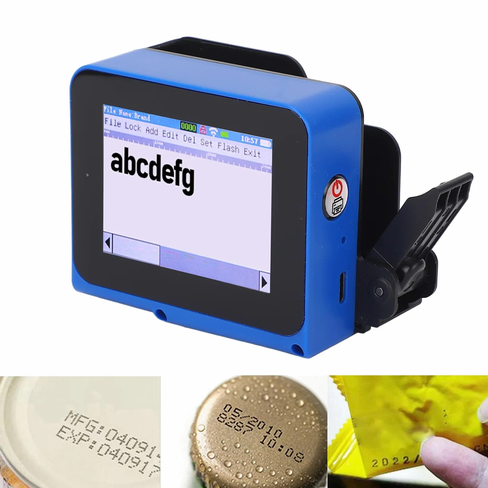 Luocute Stampante a Getto D'Inchiostro Portatile, Touchscreen 4,3 Pollici Ad Alte Prestazioni, Stampa Versatile, Batteria Personalizzabile, Batteria Duratura, Programmatore a Getto