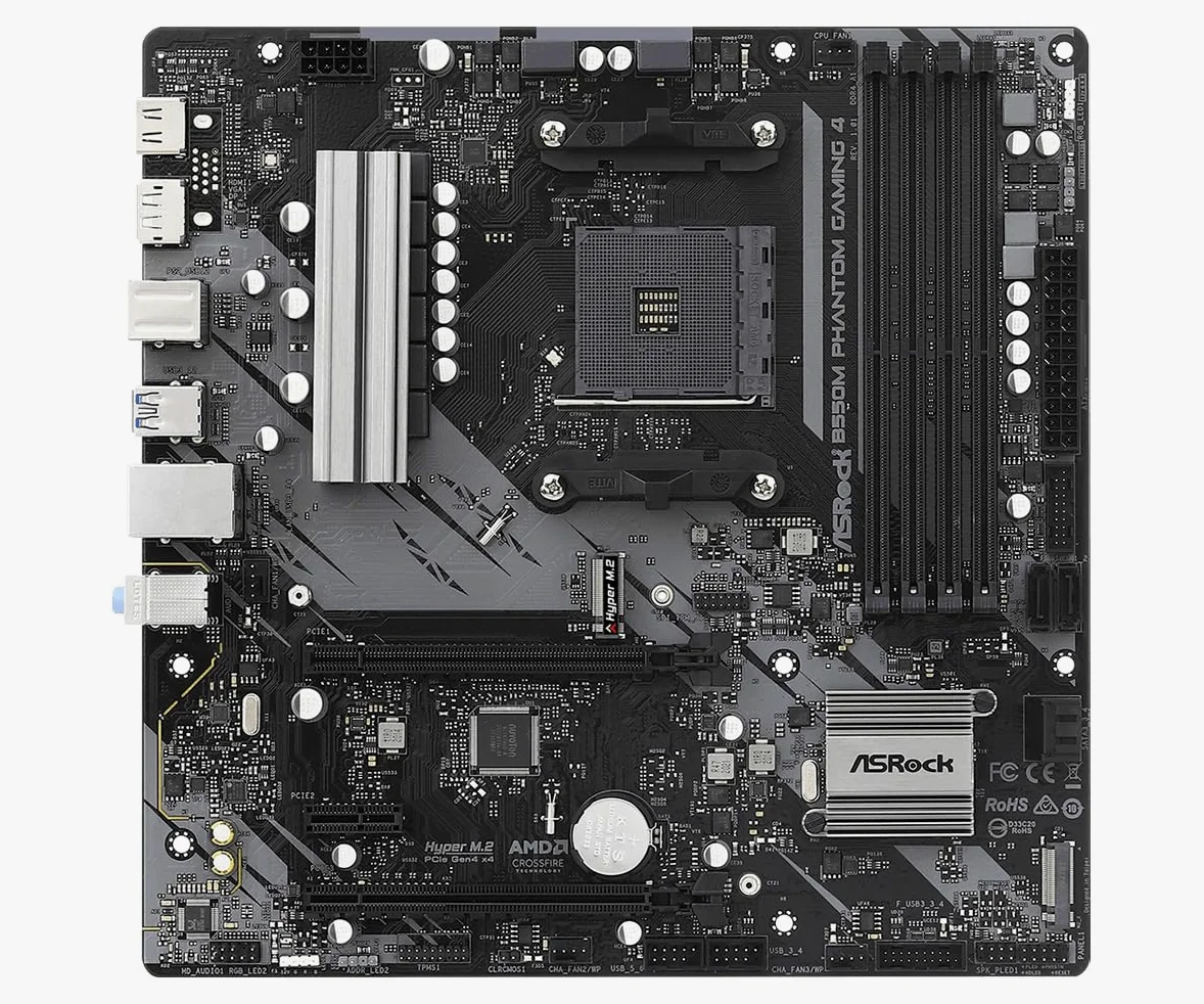 B550M PHANTOM GAMING 4 AM4 MATX SND+GLN+U3.2+M2 SATA 6GB/S DDR4