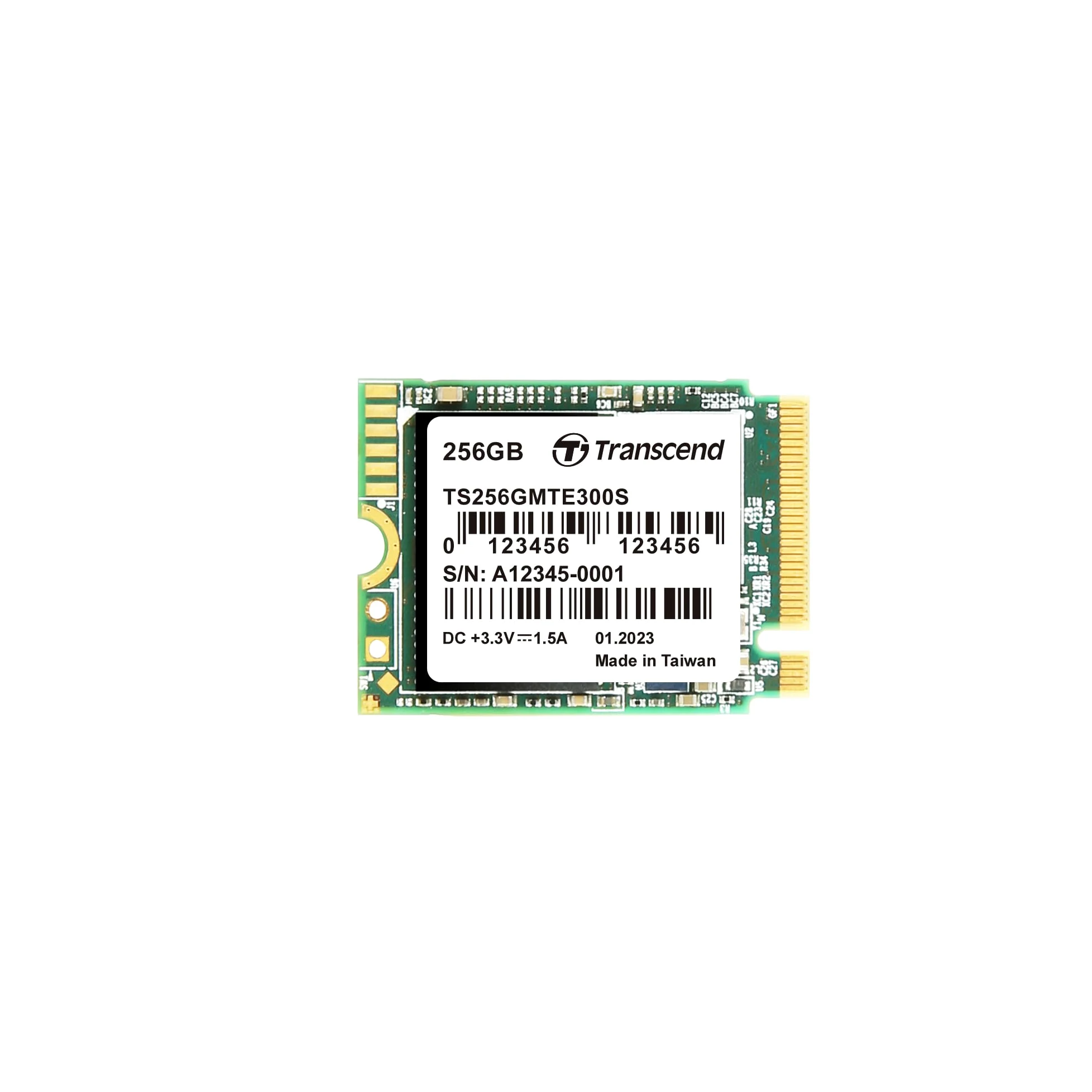 Transcend MTE300S 256 GB NVMe PCIe Gen3 x4 M.2 2230 unità Interna a Stato Solido (SSD) 3D TLC NAND (TS256GMTE300S)