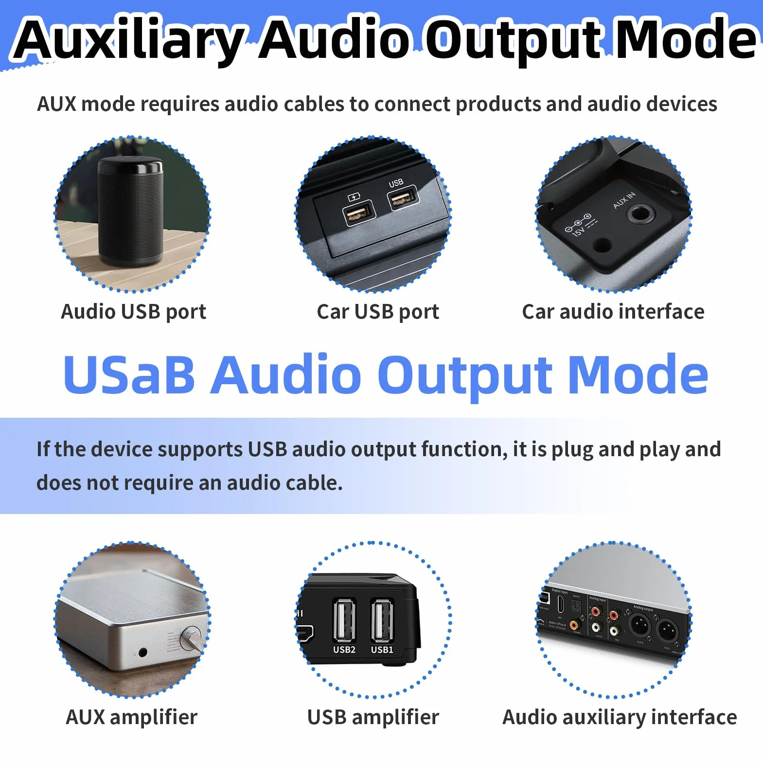 Adattatore Bluetooth USB 5.0 2 in 1 (trasmettitore e ricevitore), audio stereo wireless con jack da 3,5 mm per TV, PC, auto, altoparlanti, cuffie, vivavoce, senza latenza
