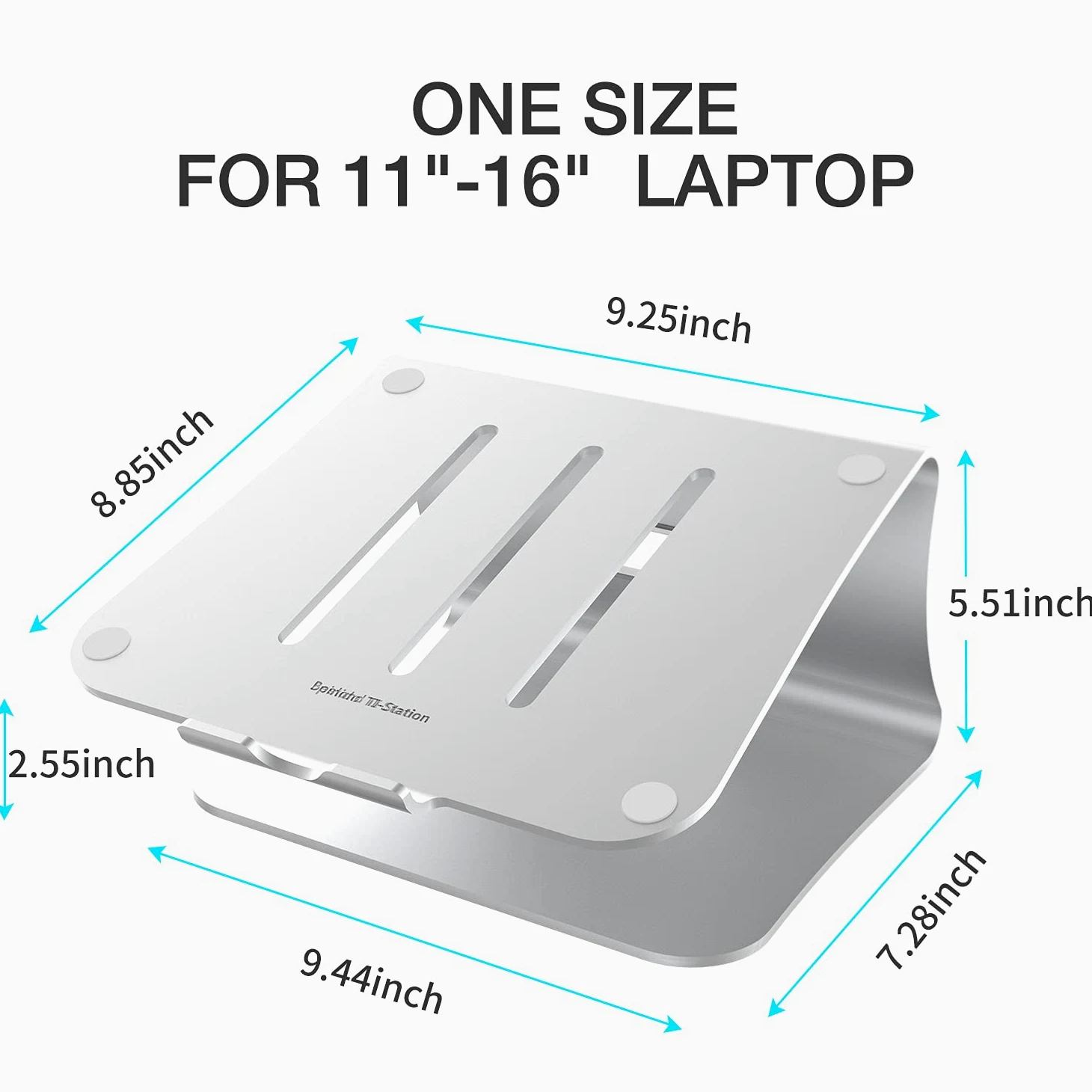 Supporto per laptop Supporto PC Portatile, Ergonomico Porta PC, Ventilato Alluminio Laptop Stand Compatibile con MacBook Air, Pro, Dell XPS, Samsung, Altri 10-16" Tablet