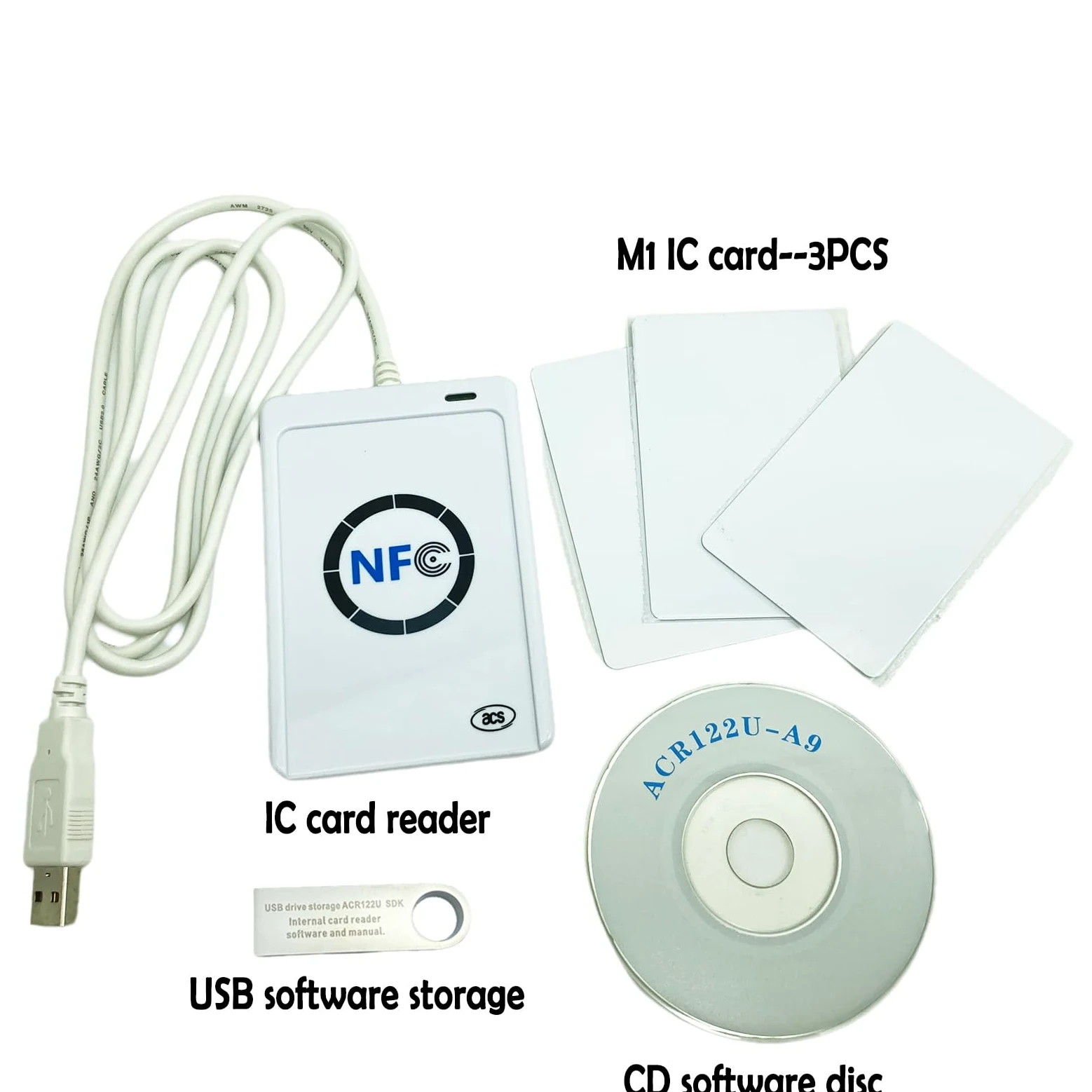 Lettore e scrittore di schede IC contactless NFC ACR122U /USB + SDK + scheda IC