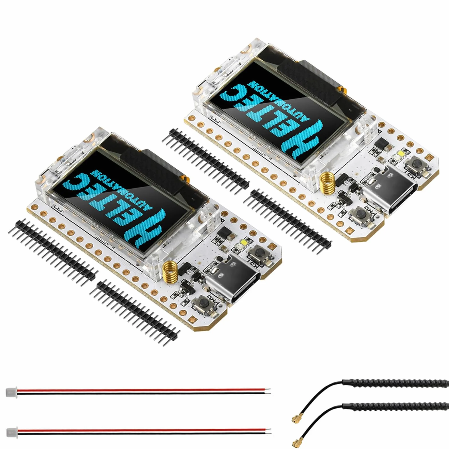 Diymore SX1262 LoRa V3 per ESP32 LX7 Dual-Core, Display OLED Blu 2,4 cm, Bluetooth, Tipo C, Kit WiFi 32 Moduli CP2012, Scheda di sviluppo IOT 868 MHz - 915 MHz, 2 Pezzi