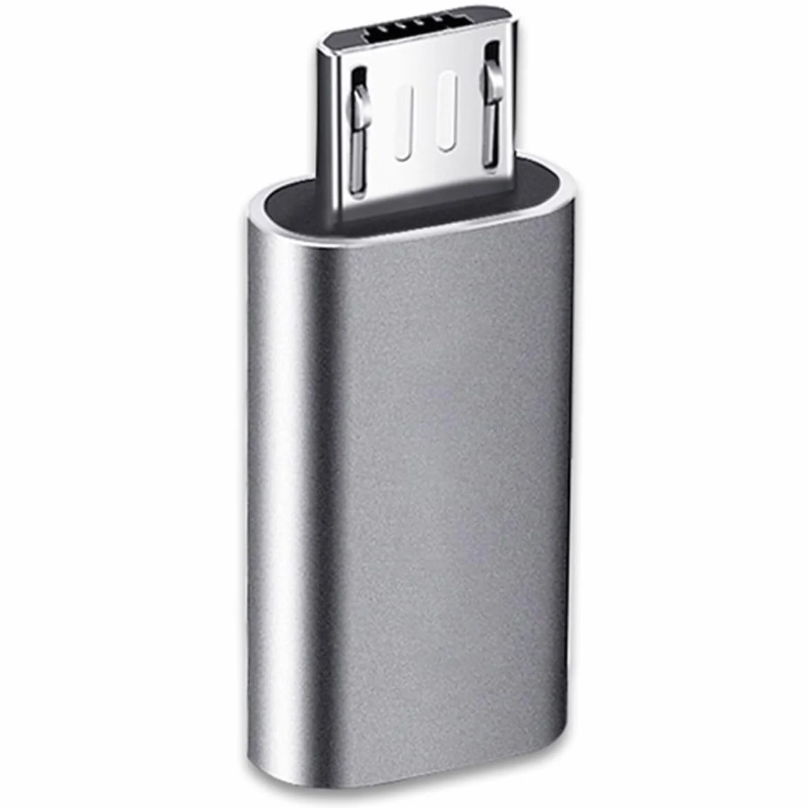 Adattatore USB C a Micro USB, Maschio a USB Tipo C Femmina Compatibile con Samsung Galaxy, Android, Tablet (Grigio)