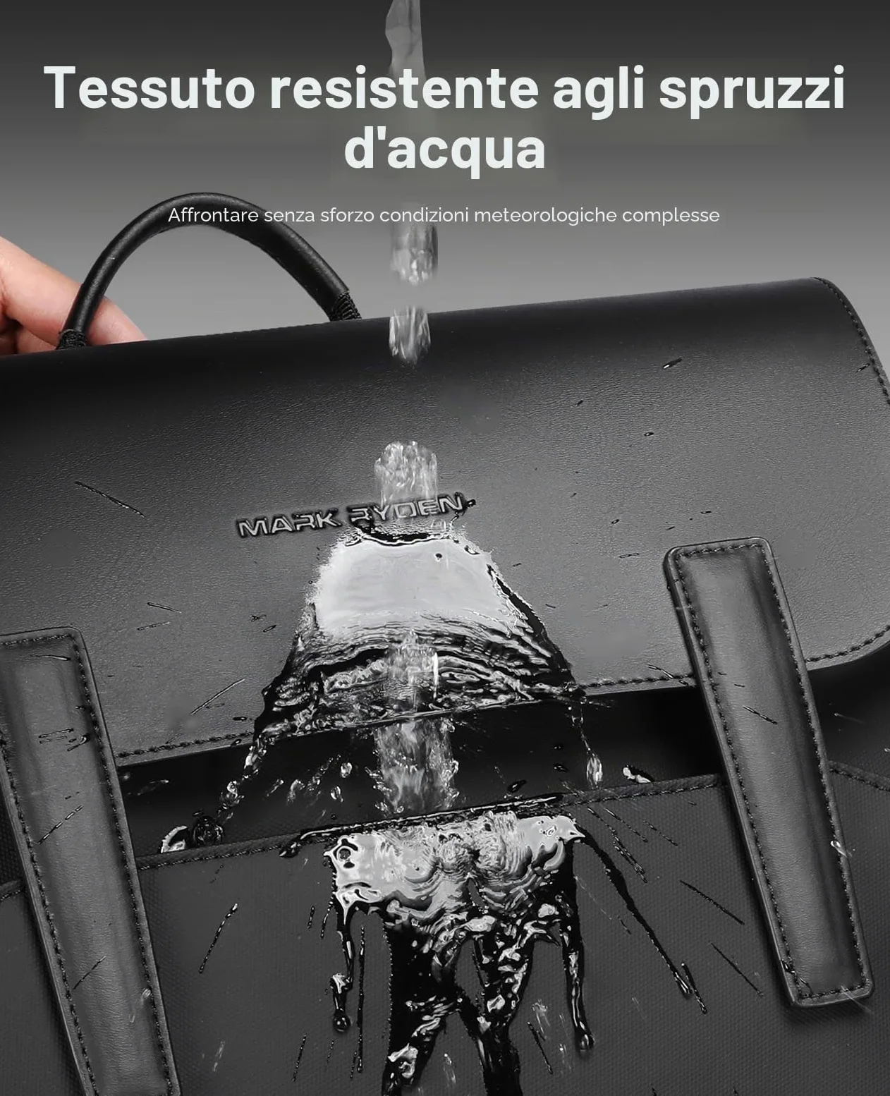 MARK RYDEN Zaino Porta PC 15,6" Leggero per Uomo, Zaino Business in Pelle Impermeabile, Multifunzione con Chiusura Magnetica High-Tech, Ideale per Spostamenti, Scuola e Viaggi di Lavoro