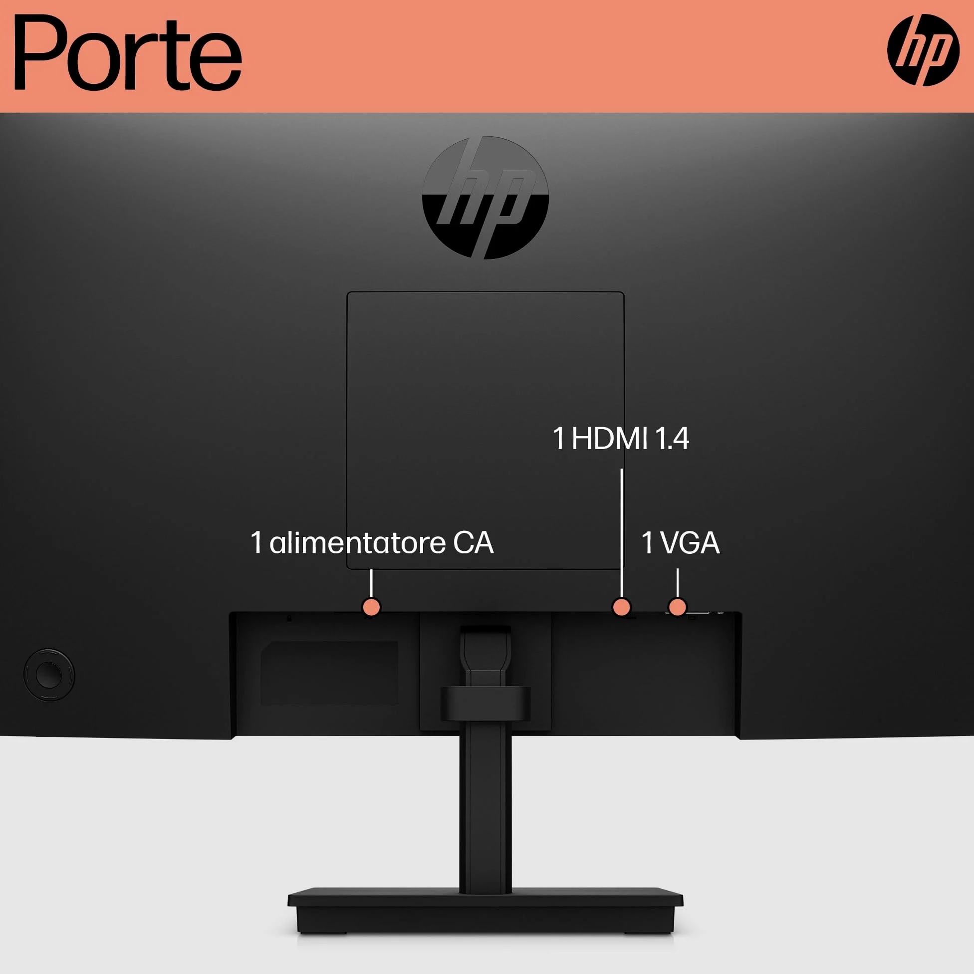 HP V22ve G5 Monitor da 22", FHD, 16:9, Antiriflesso, Pannello VA da 75Hz, Tempo di Risposta 5 ms, Reclinabile, VESA 10x10 cm, AMD FreeSync, 200 Nits, Modalità Low Blue Light, VGA, HDMI 1.4, Nero