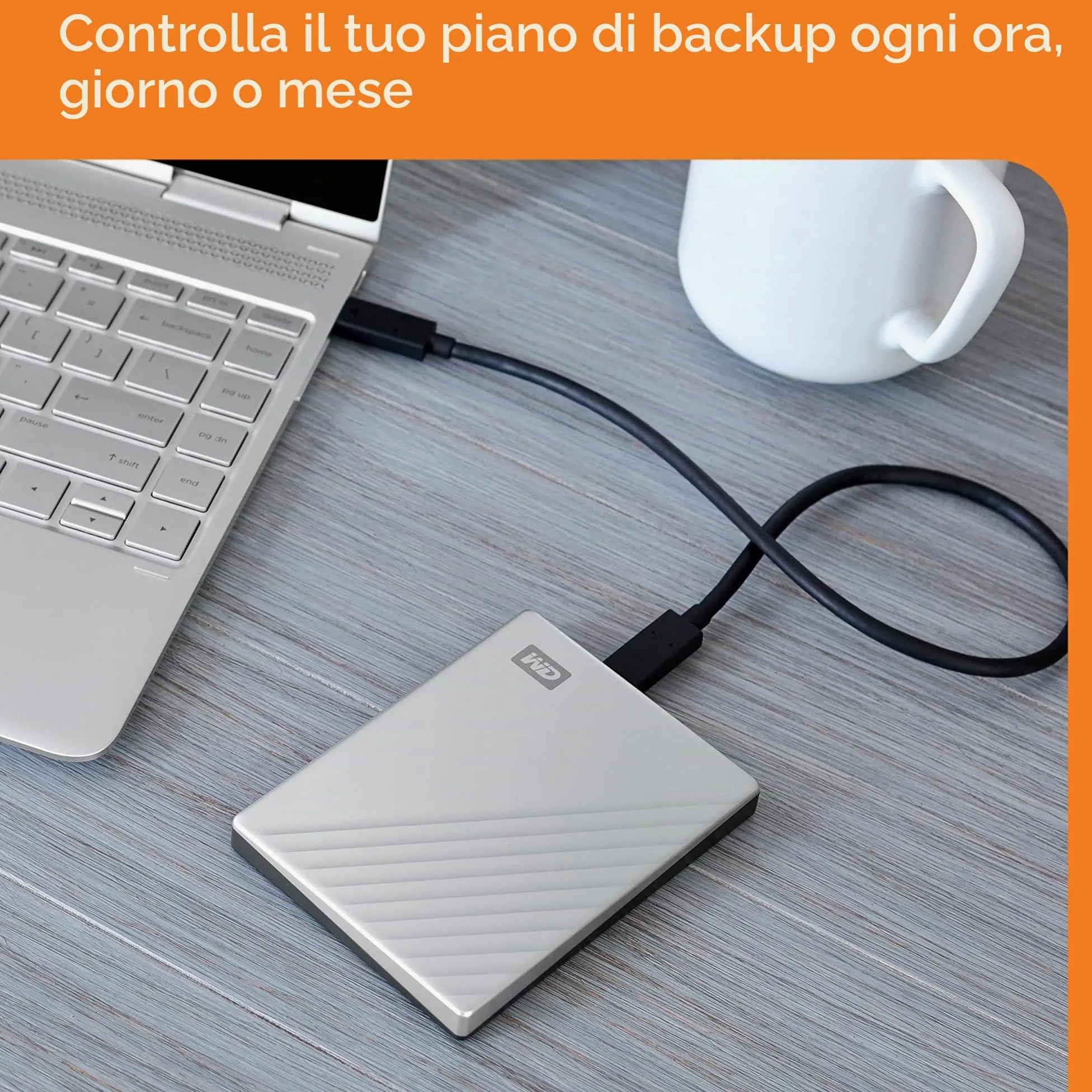 WD 4TB My Passport Ultra Hard Disk Esterno Portatile, USB-C, USB 3.2 Gen 1/USB 3.0, Protezion con password, Software per la gestion e il backup, Formatto per Windows, Argento