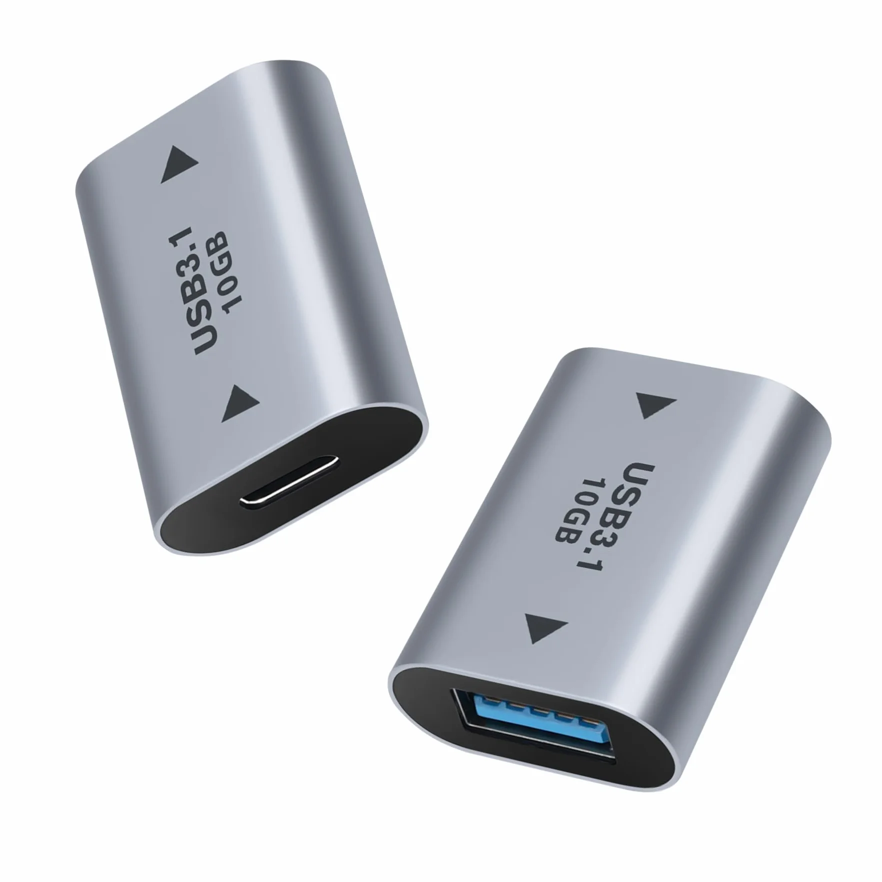 Adattatore da USB femmina a USB-C femmina (2 pezzi), accoppiatore da USB 3.1 femmina a tipo C femmina per collegare dispositivi USB e USB-C maschio, connettore di estensione
