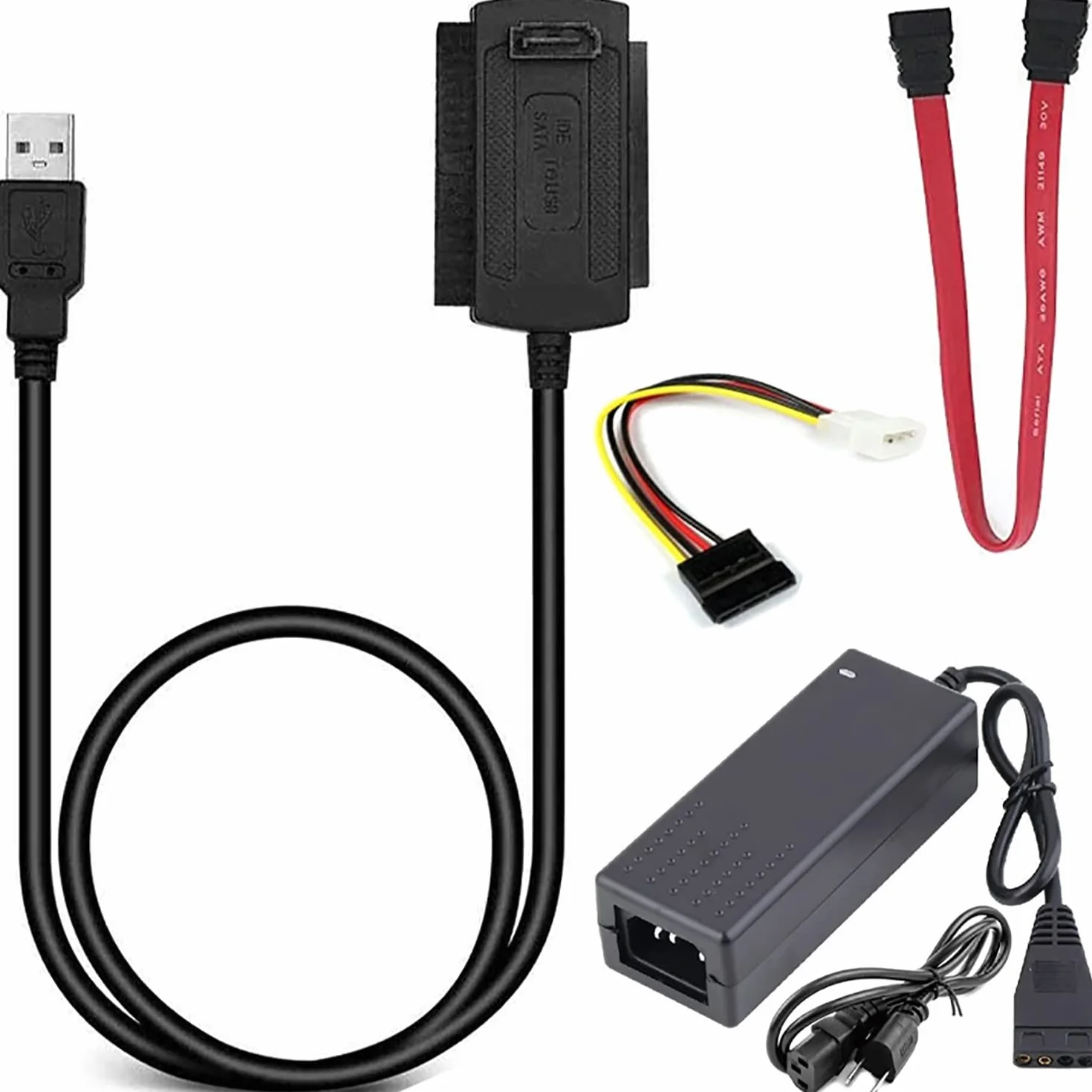 Retoo Cavo adattatore per disco rigido USB 3.0 SATA III a USB 3.0 per hard disk UASP, cavo adattatore per disco rigido SSD 2.5"/1.8"/2.5/3.5", alimentazione DC 12V