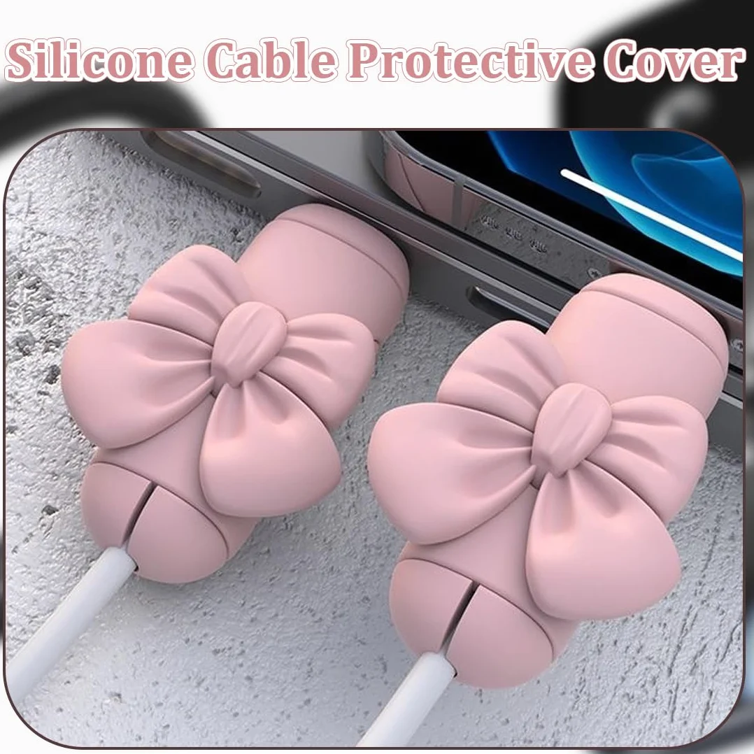2 Paia Proteggi Cavo Cellulare, Proteggi Cavi, Cable Protector, Gel di Silice Protezione Cavo Caricabatterie, Simpatico Protezion Cavo (A)