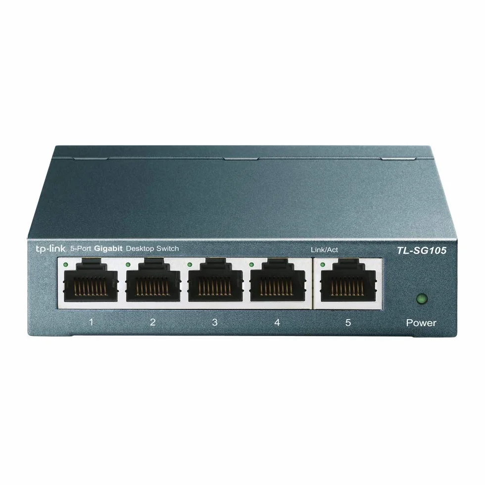 TP-Link TL-SG105 Switch 5 Porte Gigabit, 10/100/1000 Mbps, Plug & Play,‎‎ 802.1p/DSCP QoS, IGMP Snooping, Involucro in Metallo Resistente, Installazione Facile, Tecnologia Green Ethernet, IEEE 802.3x