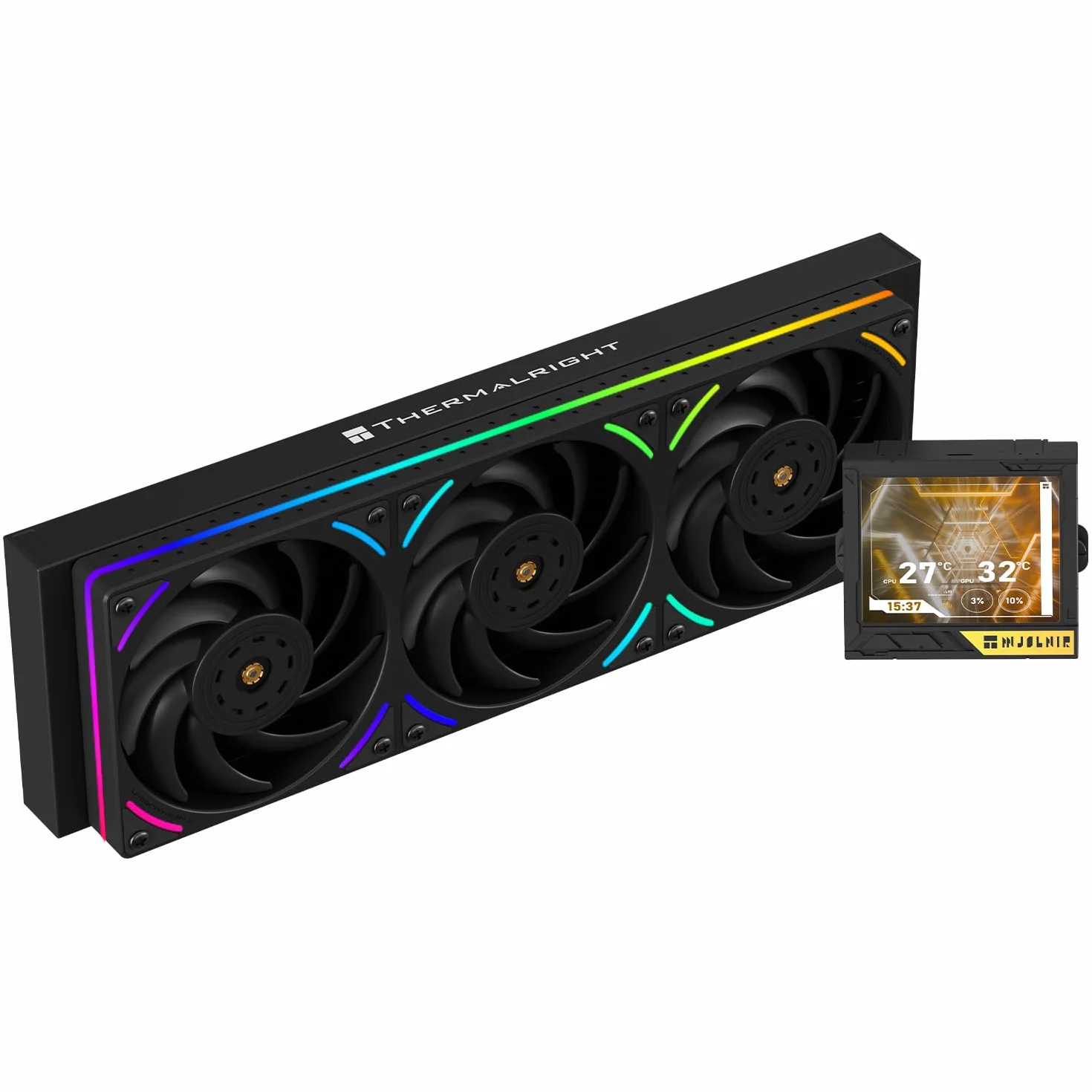 Thermalright-TR Mjolnir Vision 360 UB PRO ARGB - Raffreddatore per CPU Aio, specifica 360 con ventola in linea, schermo LCD da 3,5" con risoluzione 640 x 480 per AM4/AM5; Intel lga1851