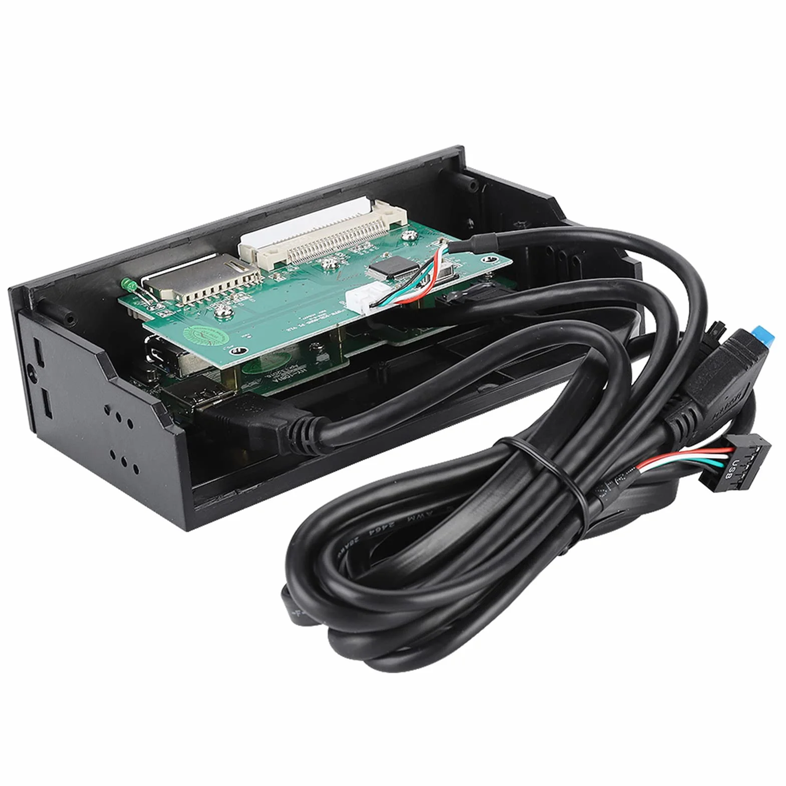 Dioche Cruscotto Lettore di Schede Interno Multifunzione da 3,5 Pollici - USB 3.0 con 6 Slot per Schede, Porte ESATA e USB .1 per un Trasferimento Rapido dei Dati - Ideale per Fotografi e