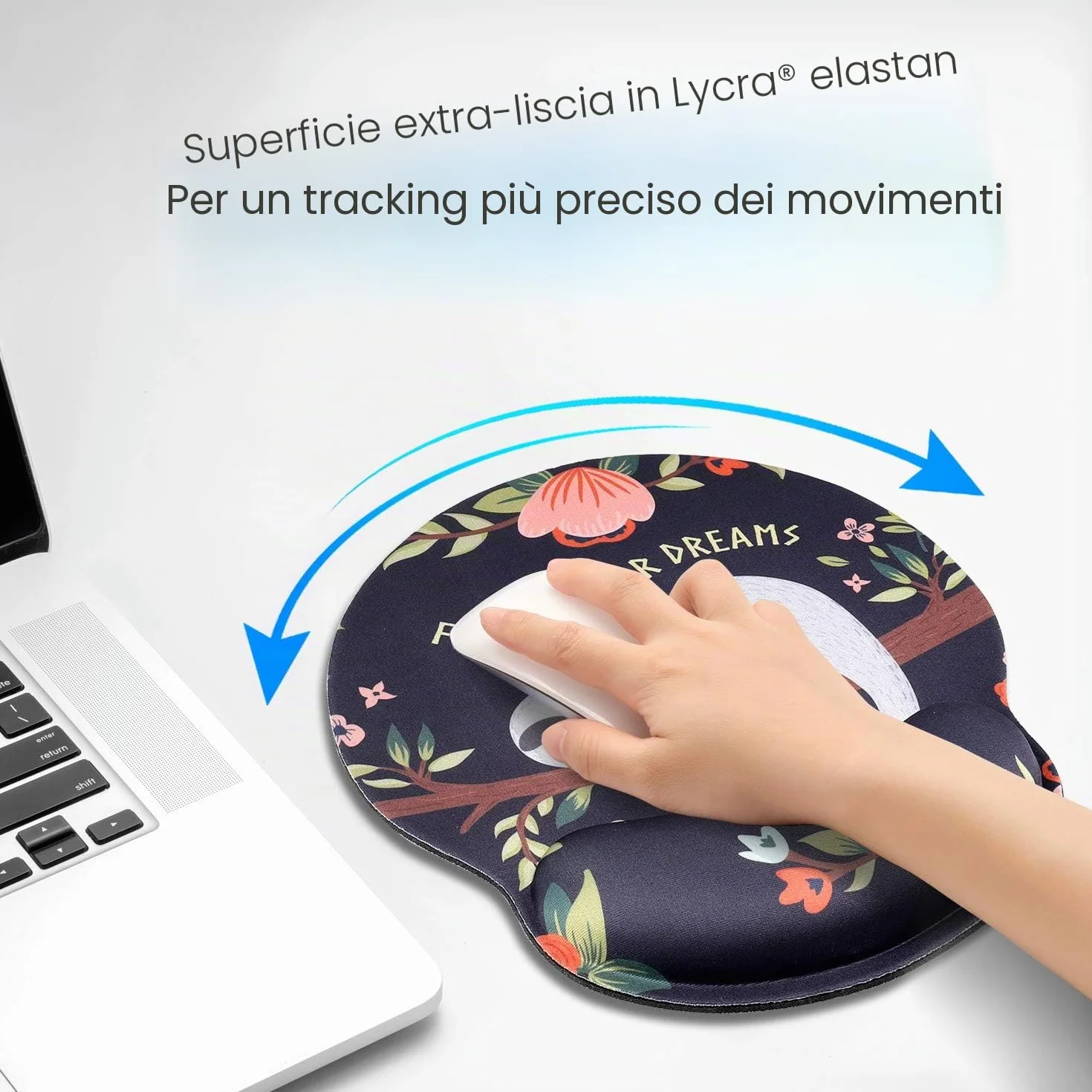 AOKSUNOVA Tappetino per il mouse ergonomico, con poggiapolsi