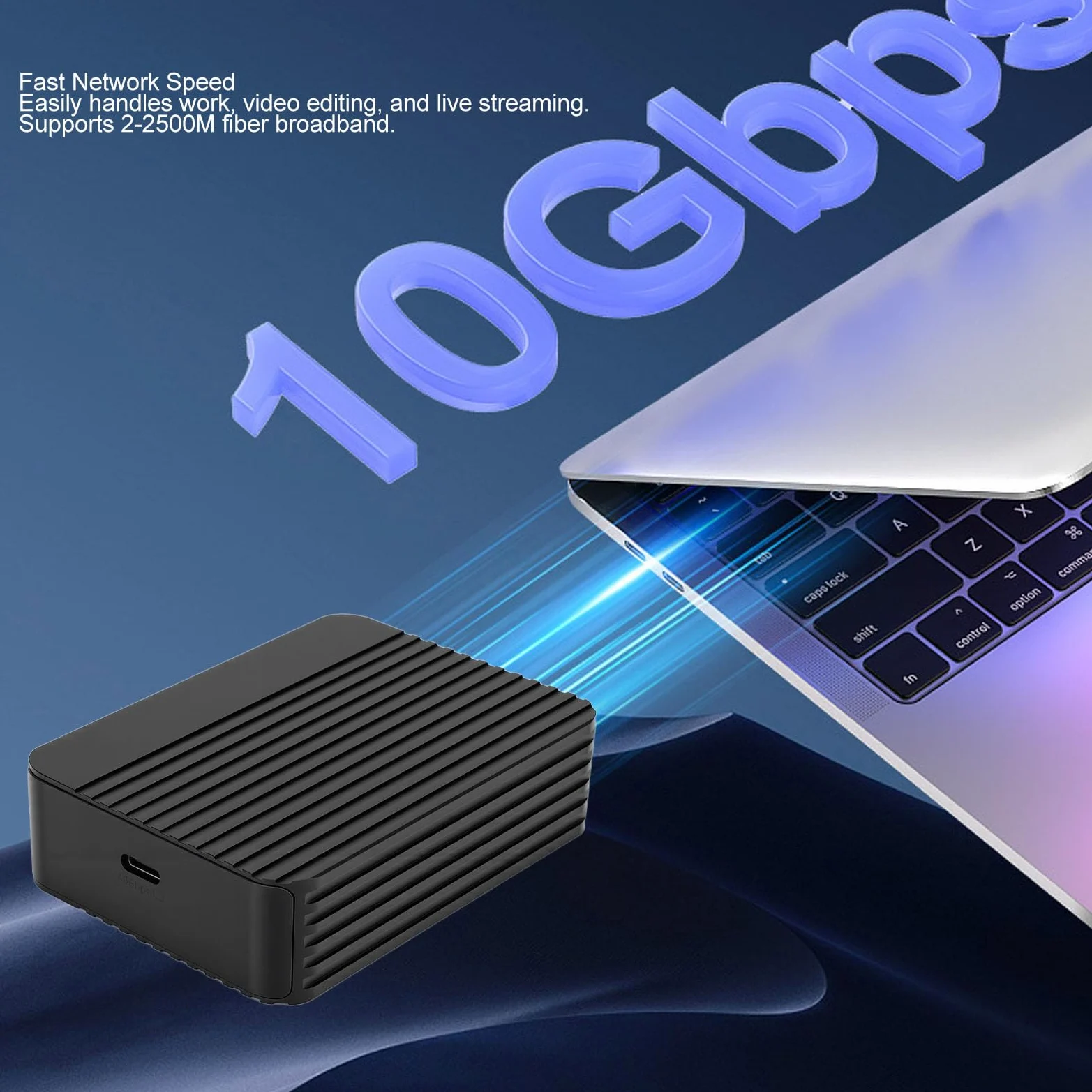 Adattatore Ethernet da 10 Gb, Porta USB4 a RJ45 Ad Alta velocità Supporta 10 Gbps 5 Gbps 2,5 1 100 Mbps, con Controller Principale Intelligente, per Dispositivi OS X 3 4