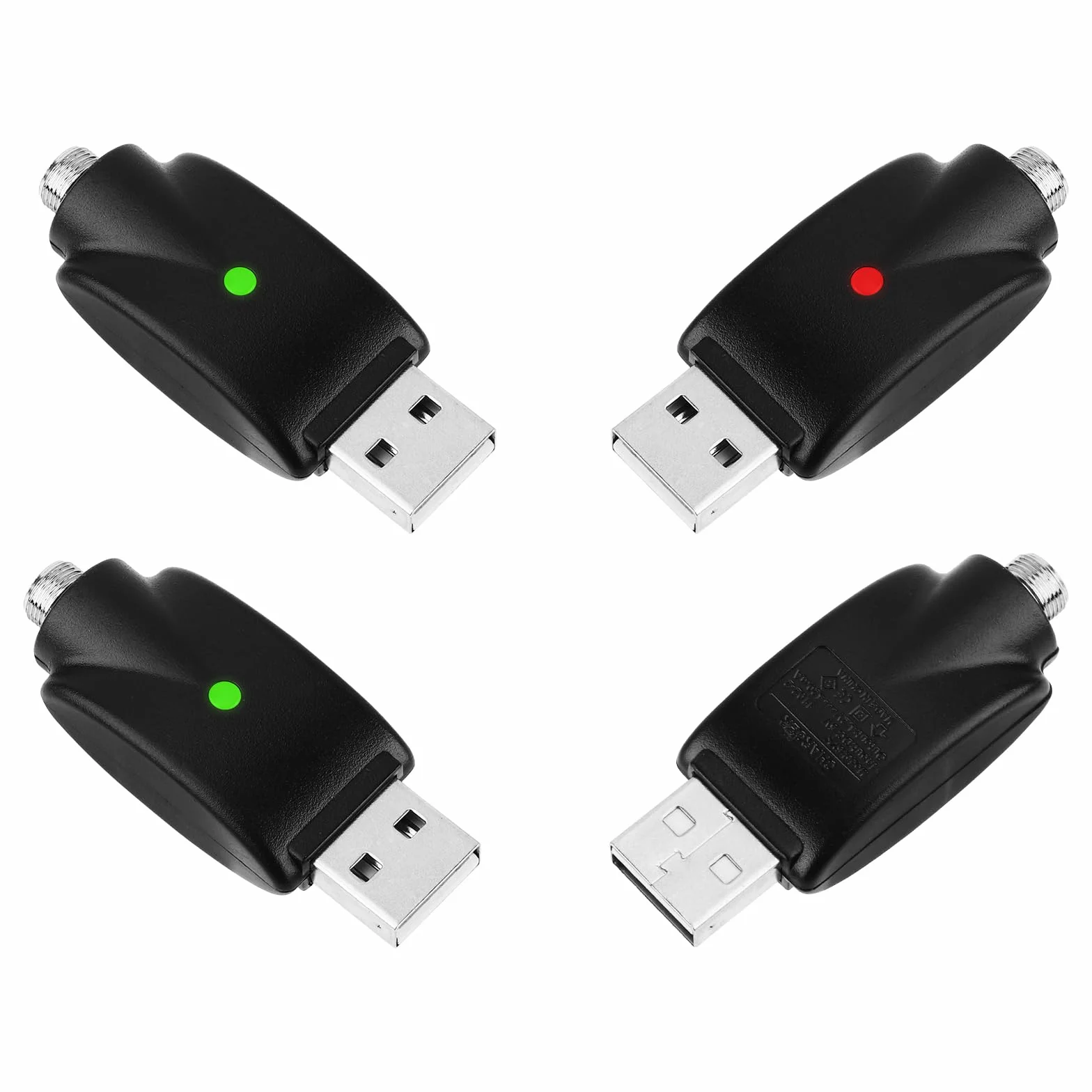 4pz Adattatori per Cavi di Ricarica USB Intelligenti con Indicatore LED, Caricabatterie con Protezione da Sovraccarico Cavo Adattatore USB Caricabatterie con Filettatura per Più Dispositivi